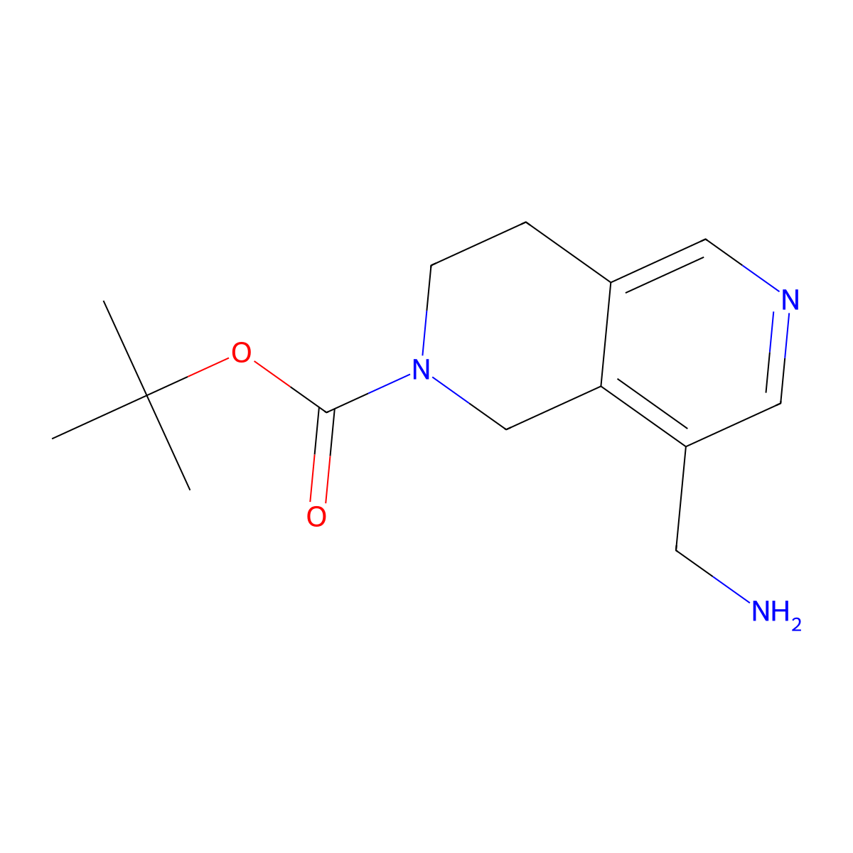 tert-Butyl 8-(aminomethyl)-3,4-dihydro-2,6-naphthyridine-2(1H)-carboxylate molecular structure, CAS 1251015-22-1