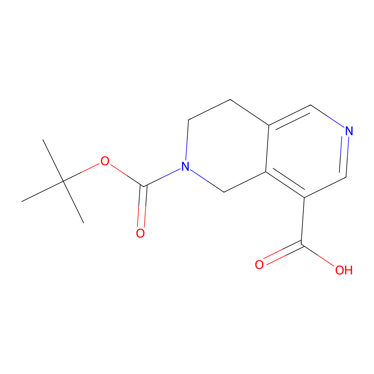 6-[(Tert-butoxy)carbonyl]-5,6,7,8-tetrahydro-2,6-naphthyridine-4-carboxylic acid molecular structure, CAS 1251015-35-6