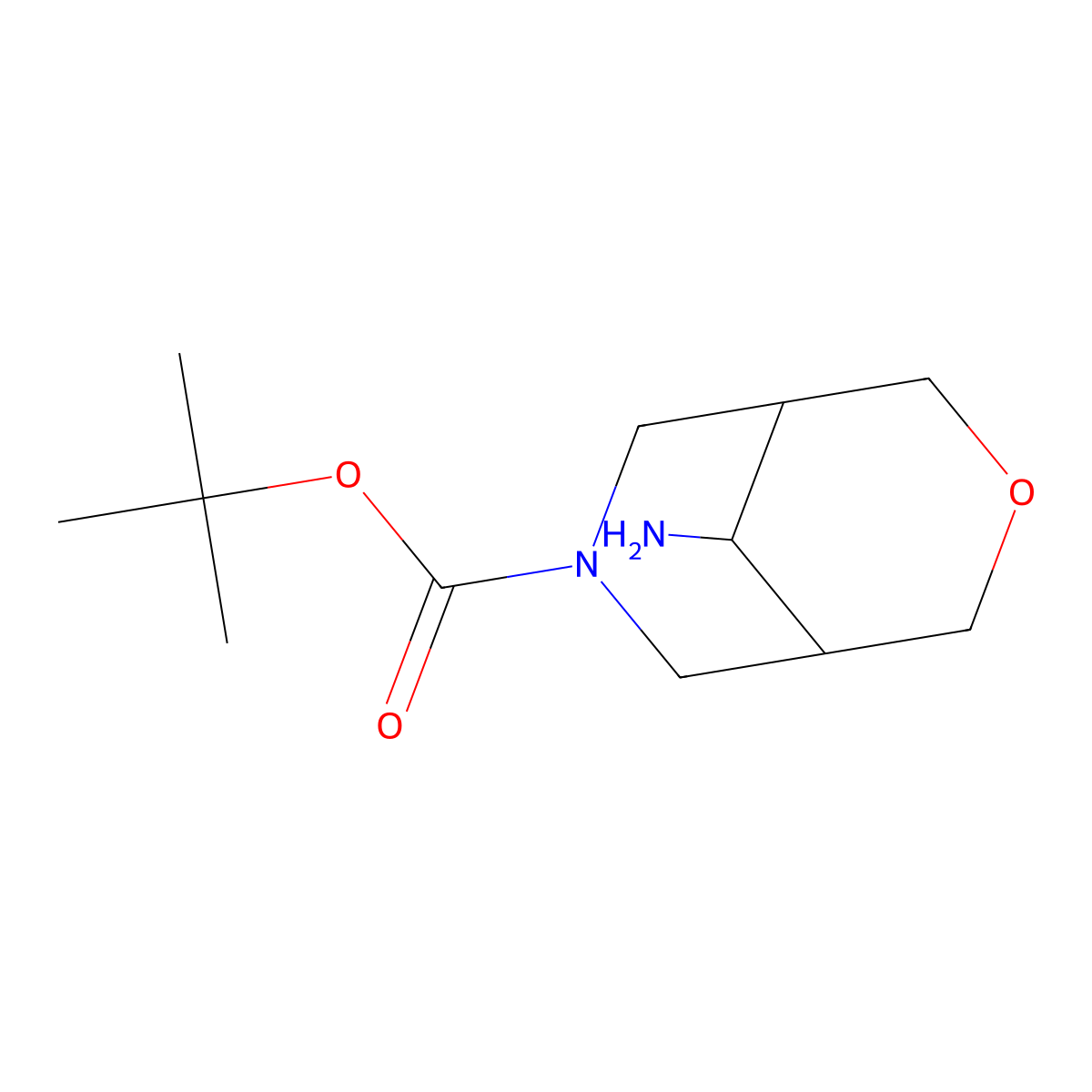 Tert-butyl 9-amino-3-oxa-7-azabicyclo[3.3.1]nonane-7-carboxylate molecular structure, CAS 1251015-74-3