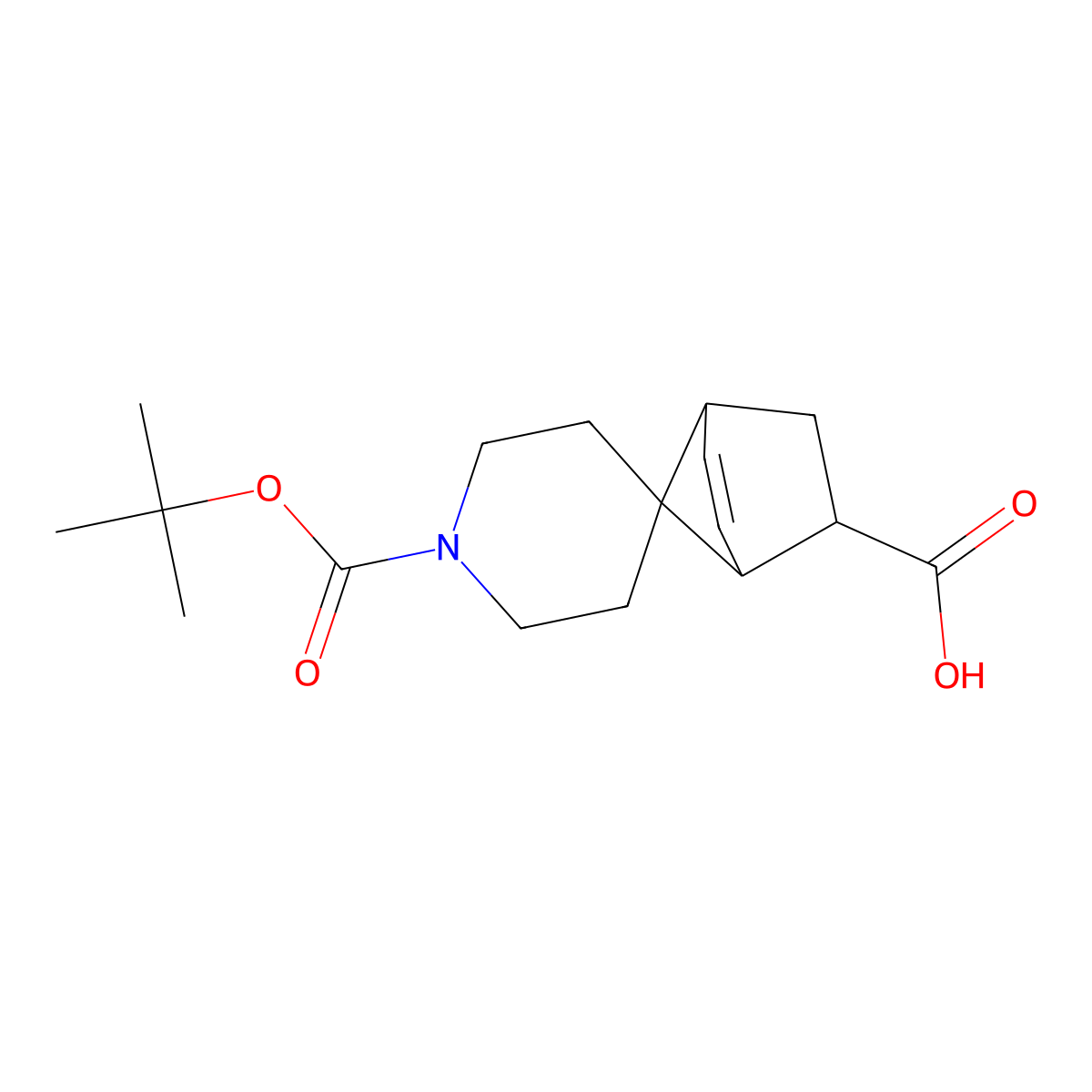 1'-(tert-Butoxycarbonyl)-spiro[bicyclo[2.2.1]-hept[2]ene-7,4'-piperidine]-5-carboxylic acid molecular structure, CAS 1251015-75-4
