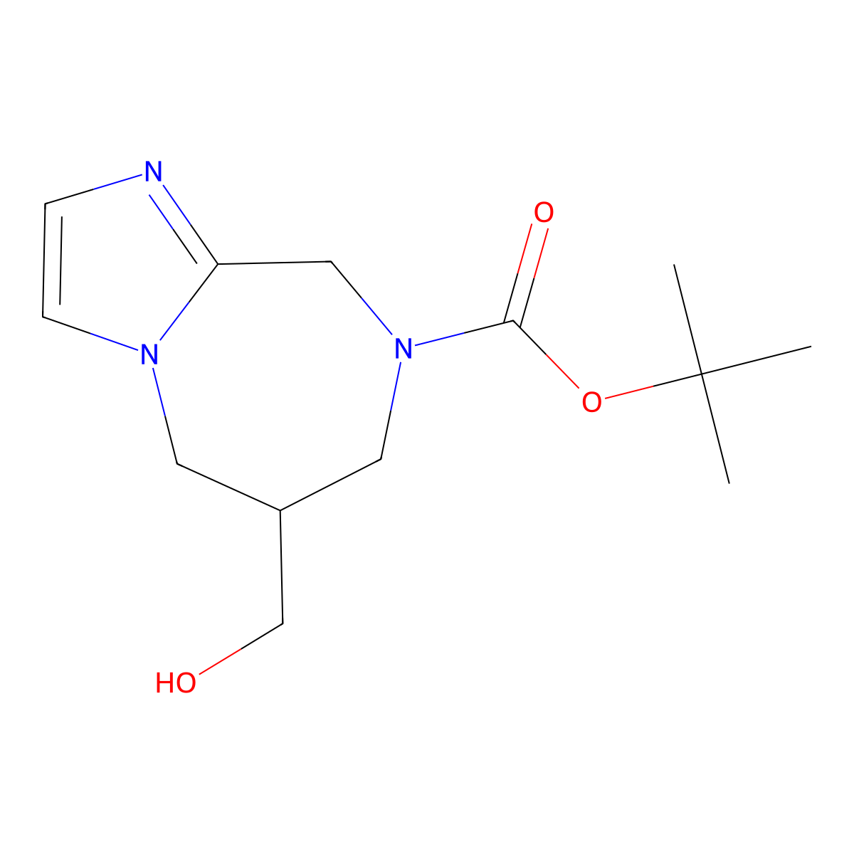 5-Hydroxymethyl-5,6-dihydro-4H,8H-1,3a,7-triaza-azulene-7-carboxylic acid tert-butyl ester molecular structure, CAS 1251017-49-8