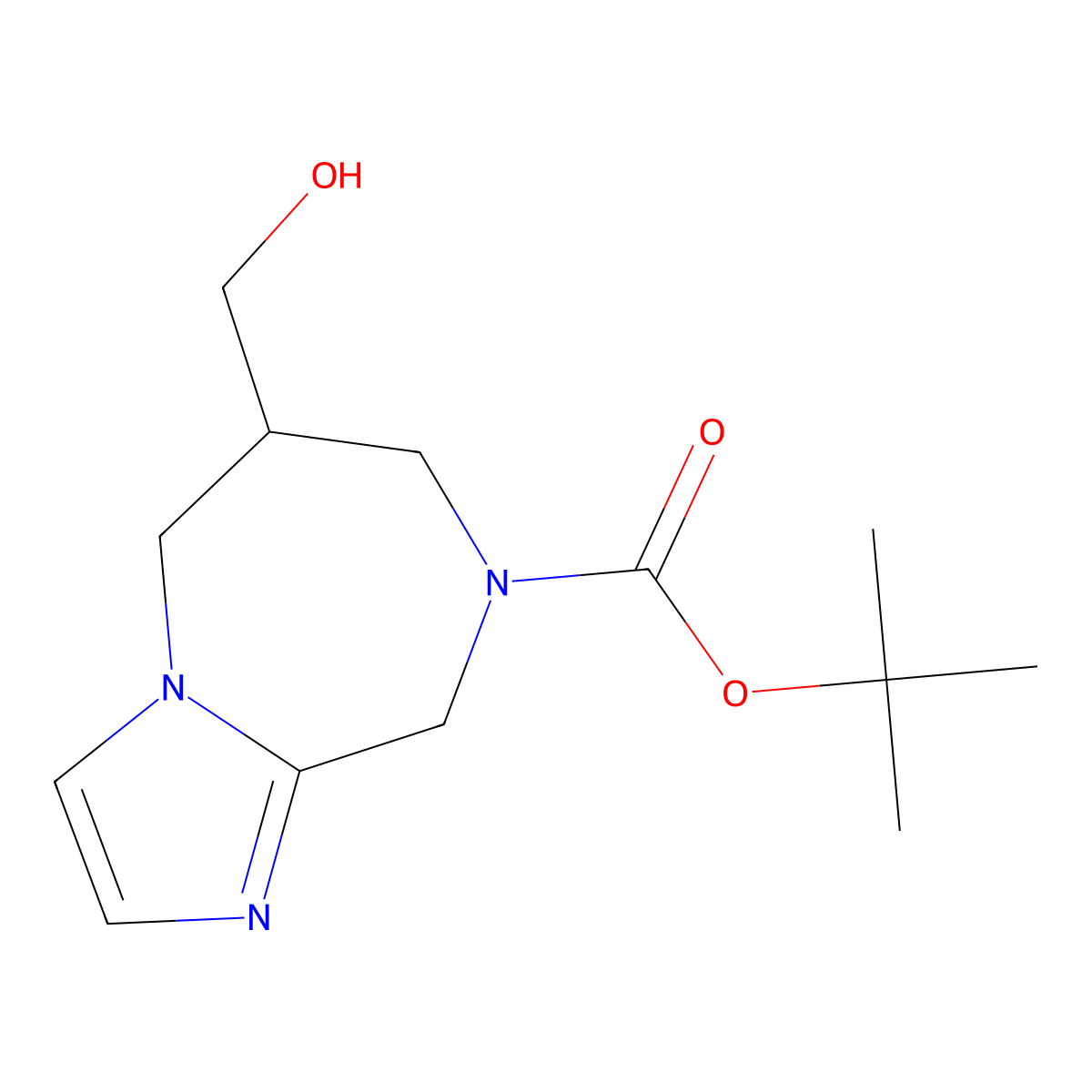 5-Hydroxymethyl-5,6-dihydro-4H,8H-1,3a,7-triaza-azulene-7-carboxylic acid tert-butyl ester molecular structure, CAS 1251017-49-8