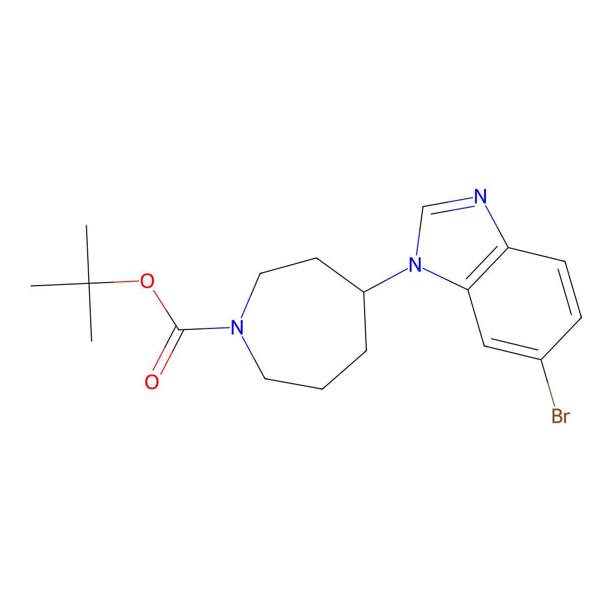 tert-butyl4-(6-bromo-1H-benzo[d]imidazol-1-yl)azepane-1-carboxylate molecular structure, CAS 1251017-58-9