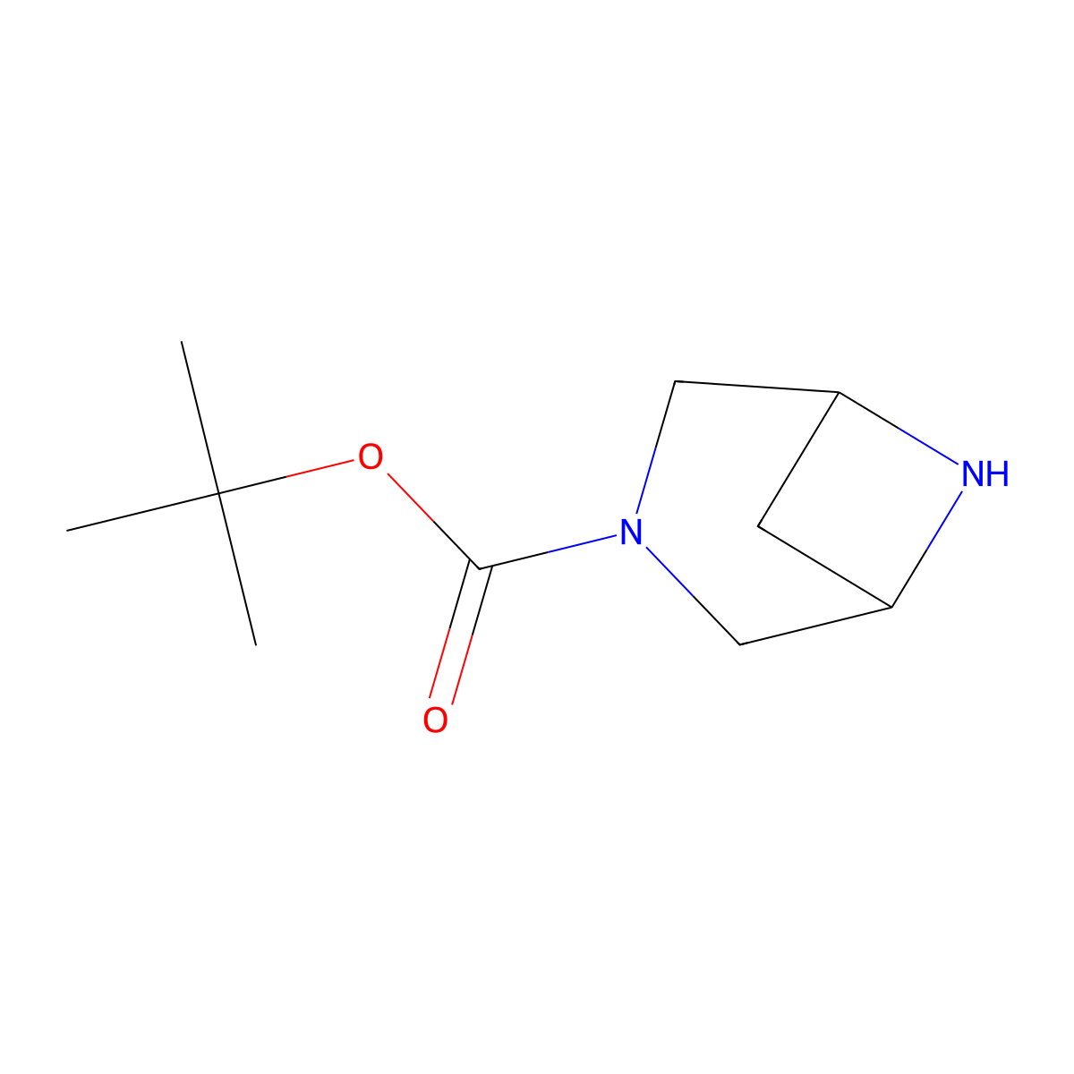 Tert-butyl 3,6-diazabicyclo[3.1.1]heptane-3-carboxylate molecular structure, CAS 1251017-66-9