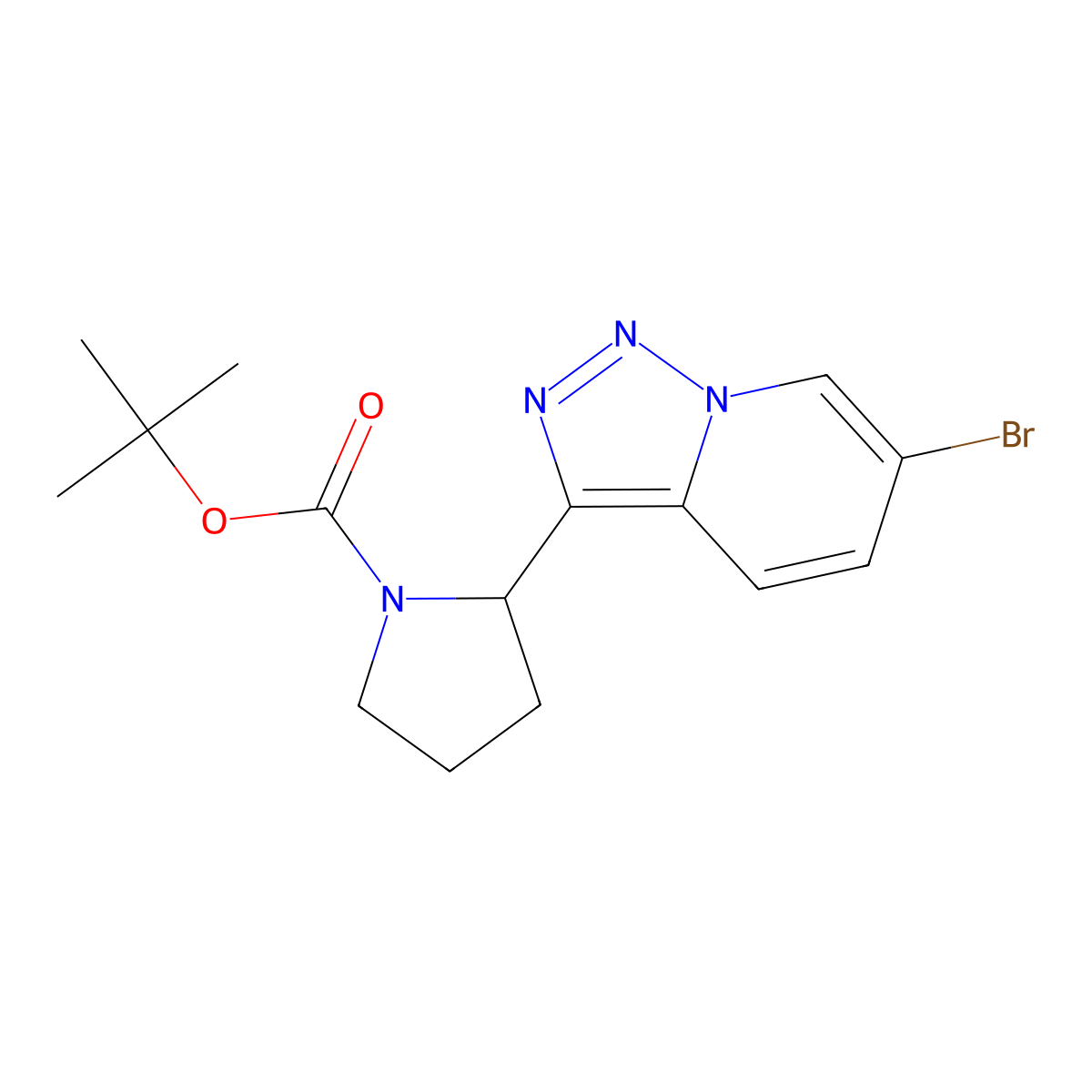 tert-Butyl 2-(6-bromo-[1,2,3]triazolo[1,5-a]pyridin-3-yl)pyrrolidine-1-carboxylate molecular structure, CAS 1251017-79-4