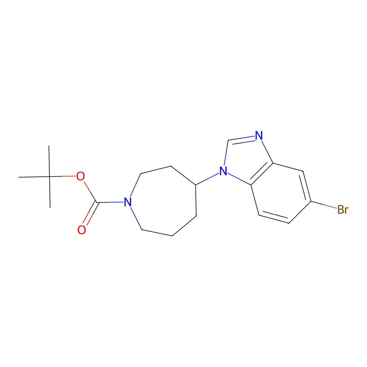 tert-Butyl 4-(5-bromo-1H-benzo[d]imidazol-1-yl)azepane-1-carboxylate molecular structure, CAS 1251017-90-9