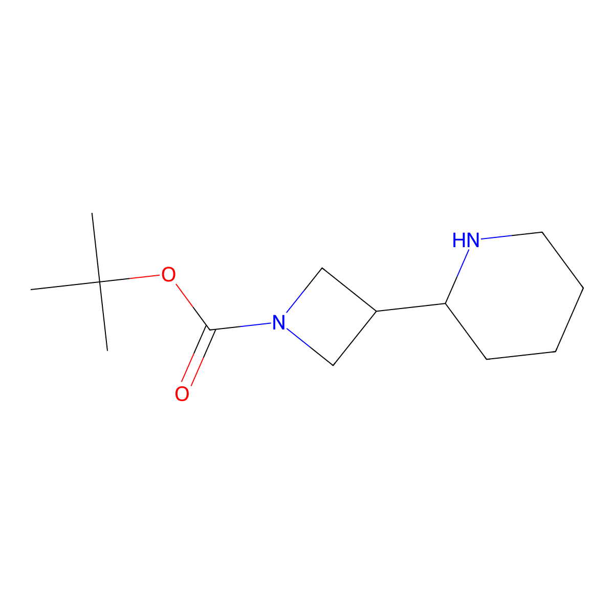 tert-Butyl 3-(piperidin-2-yl)azetidine-1-carboxylate molecular structure, CAS 1251018-38-8
