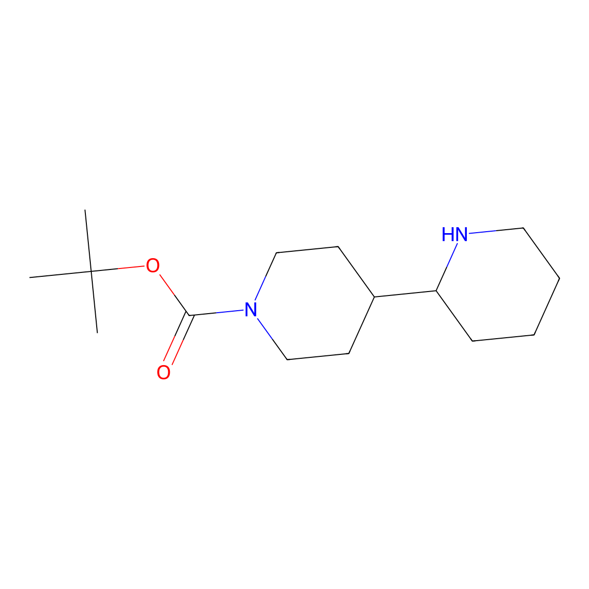 Tert-butyl 2,4'-bipiperidine-1'-carboxylate molecular structure, CAS 1251019-19-8