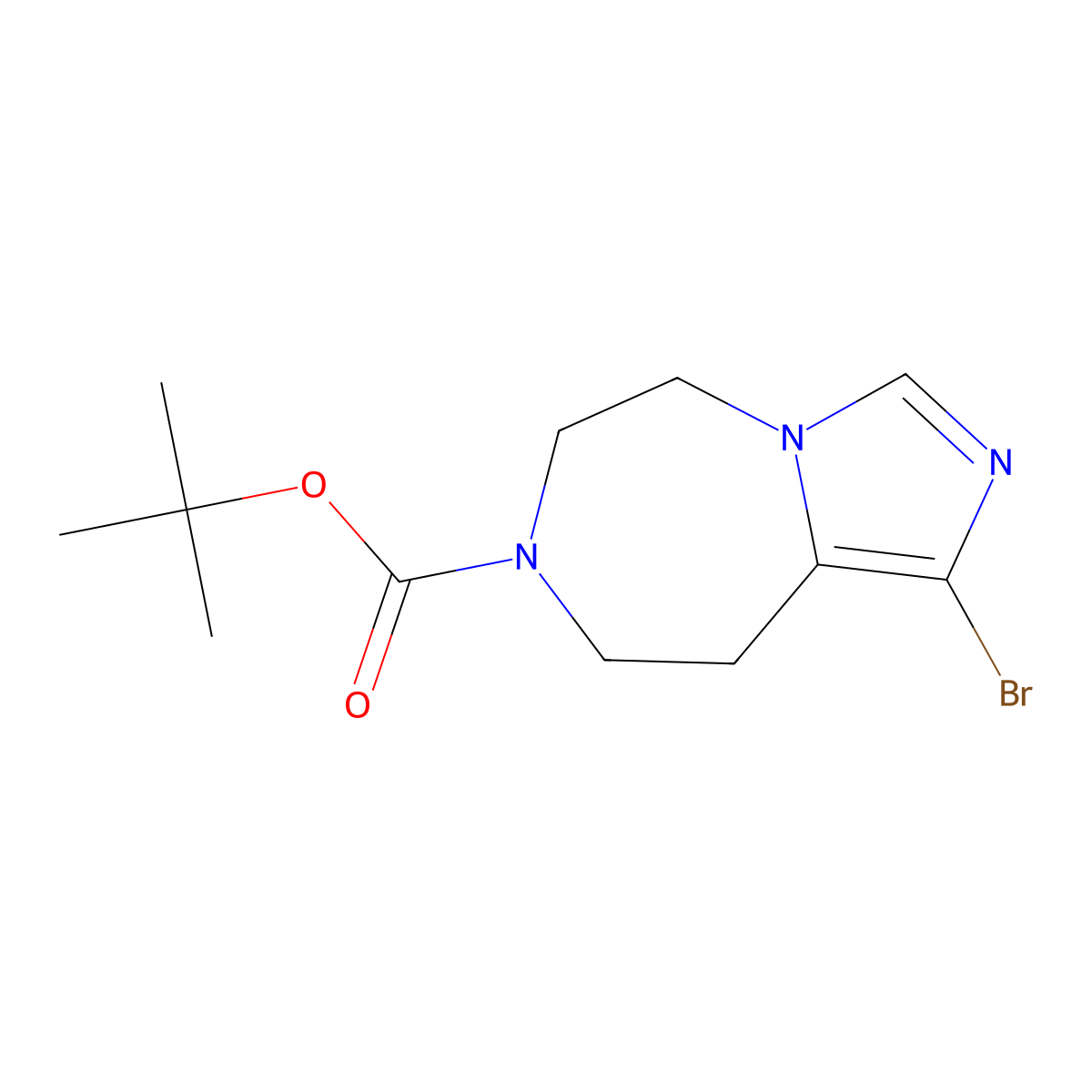 Tert-butyl 1-bromo-5,6,8,9-tetrahydro-7H-imidazo[1,5-D][1,4]diazepine-7-carboxylate molecular structure, CAS 1251019-27-8