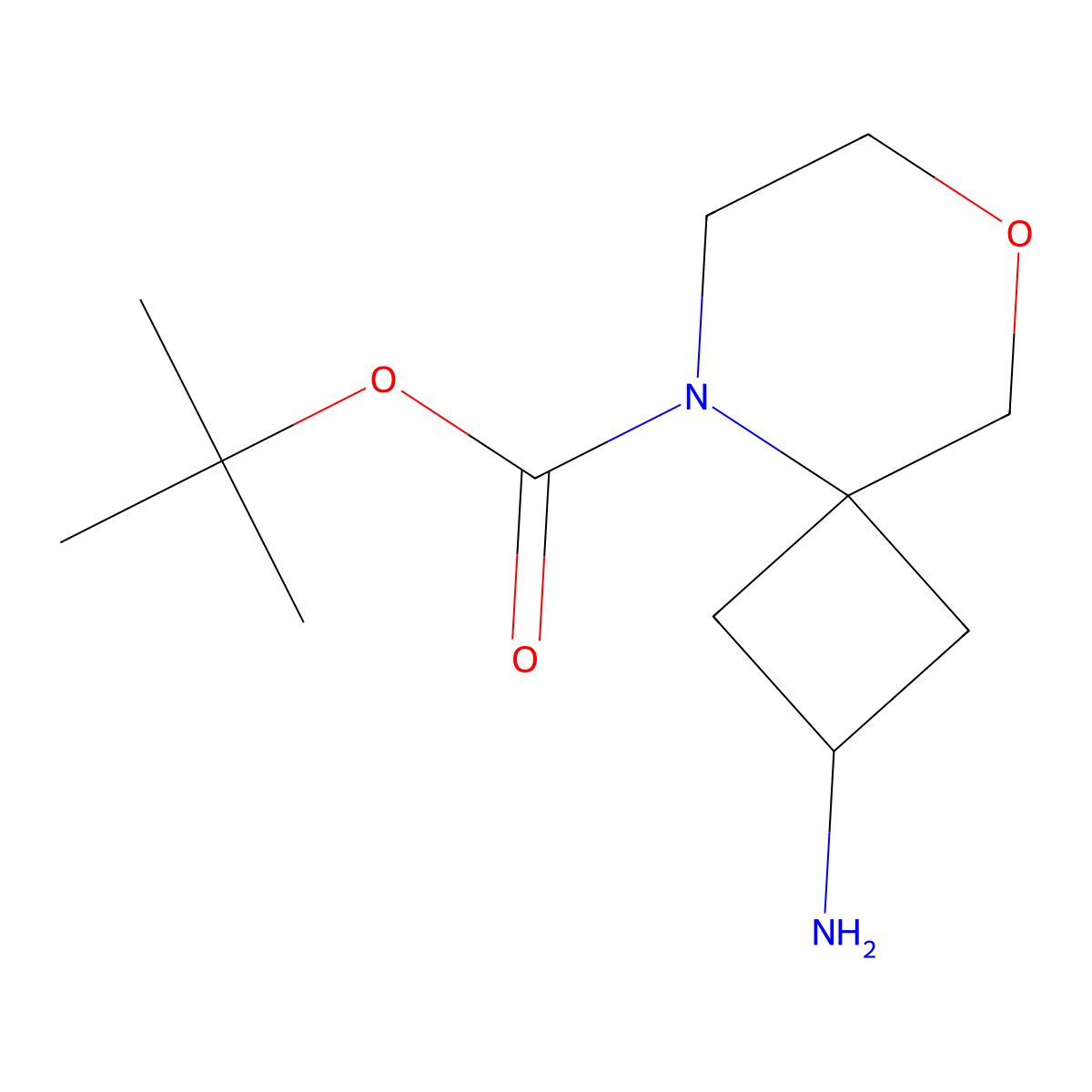 Tert-butyl 2-amino-8-oxa-5-azaspiro[3.5]nonane-5-carboxylate molecular structure, CAS 1251019-55-2