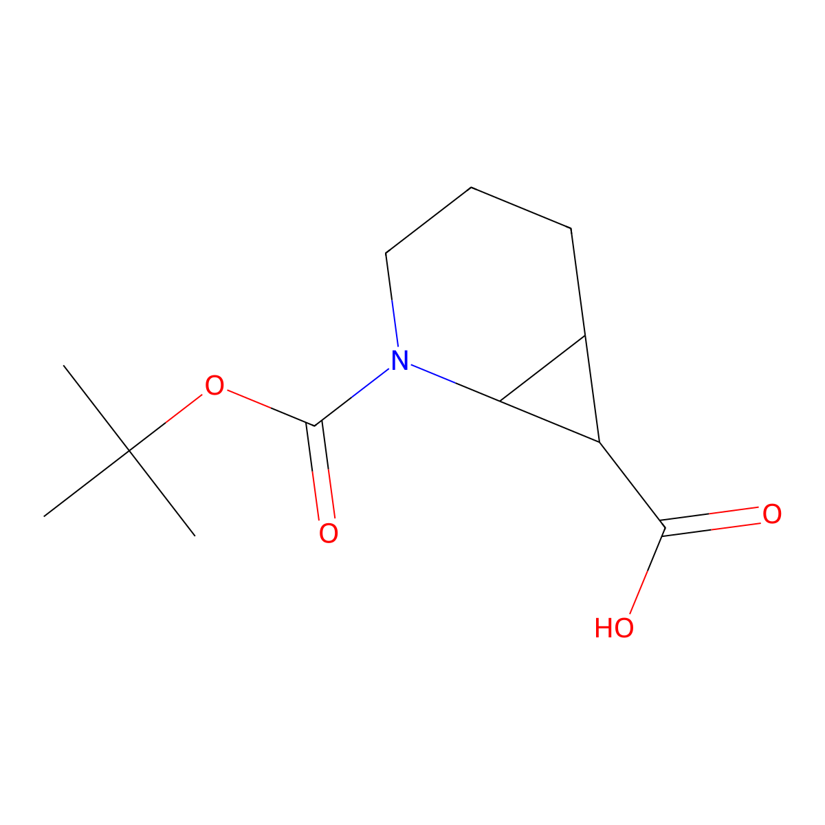 2-[(Tert-butoxy)carbonyl]-2-azabicyclo[4.1.0]heptane-7-carboxylic acid molecular structure, CAS 1251019-95-0