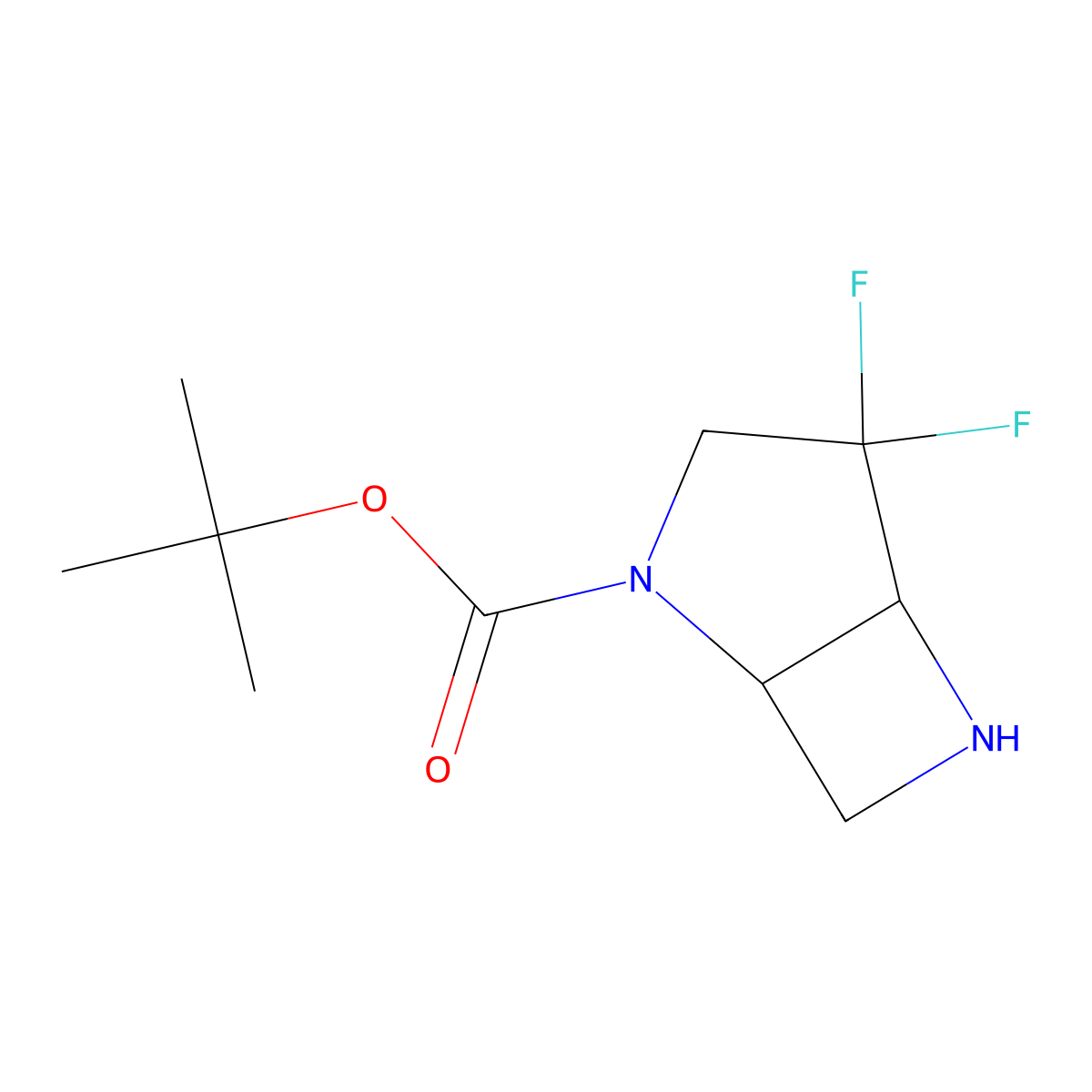 2-Boc-4,4-difluoro-2,6-diazabicyclo[3.2.0]heptane molecular structure, CAS 1251020-14-0