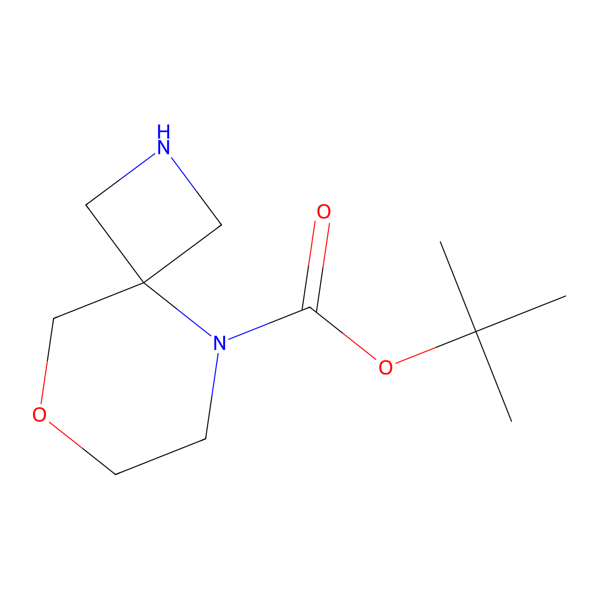 Tert-butyl 8-oxa-2,5-diazaspiro(3.5)nonane-5-carboxylate molecular structure, CAS 1251020-41-3