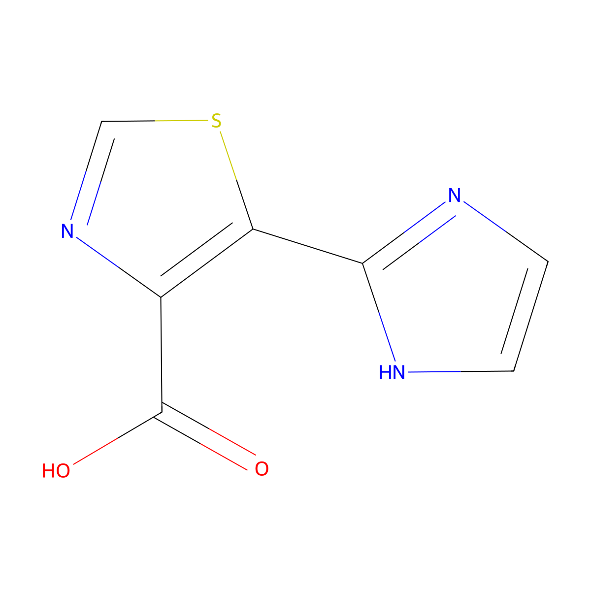 5-(1H-imidazol-2-yl)-1,3-thiazole-4-carboxylic acid molecular structure, CAS 1251020-45-7
