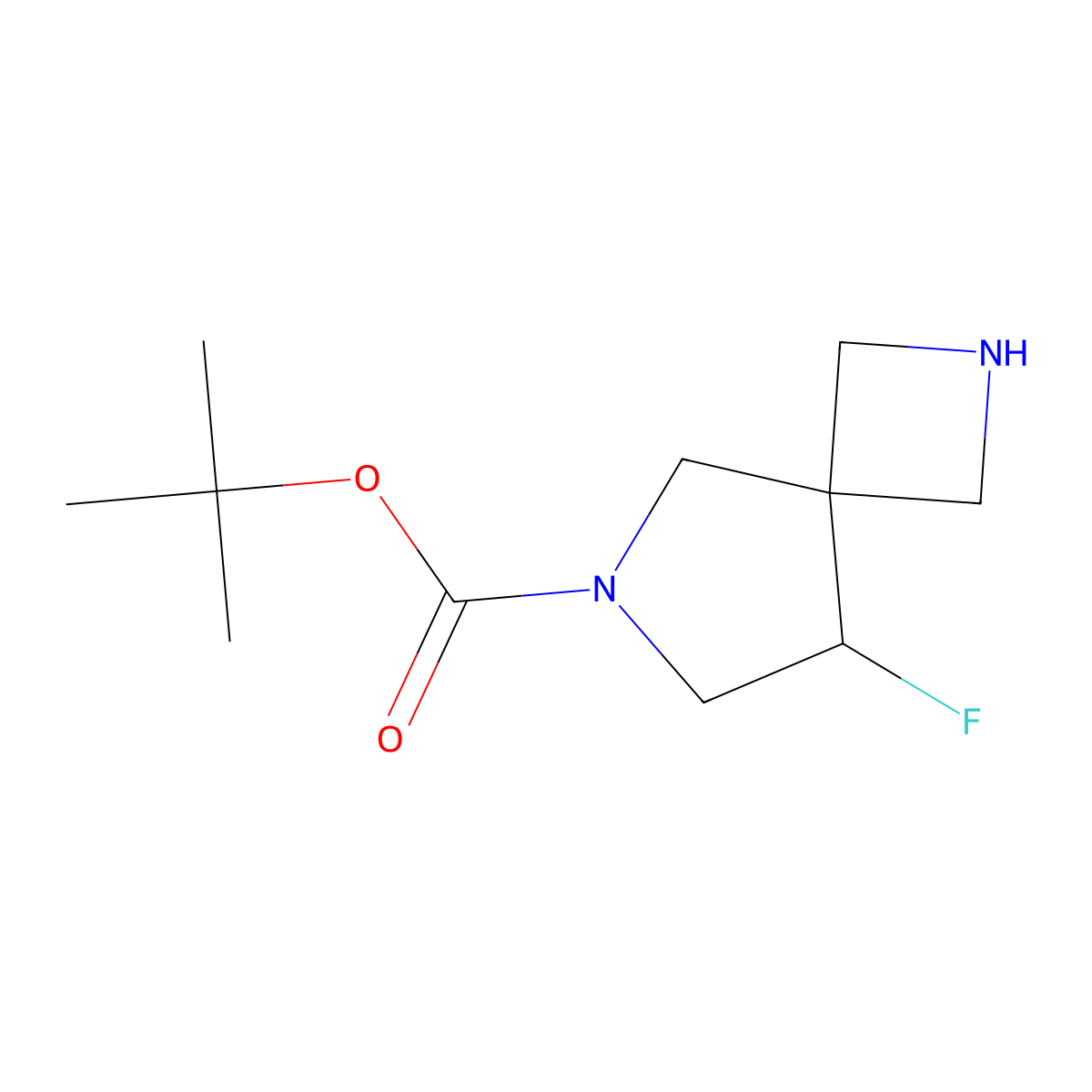 tert-Butyl 8-fluoro-2,6-diazaspiro[3.4]octane-6-carboxylate molecular structure, CAS 1251020-72-0