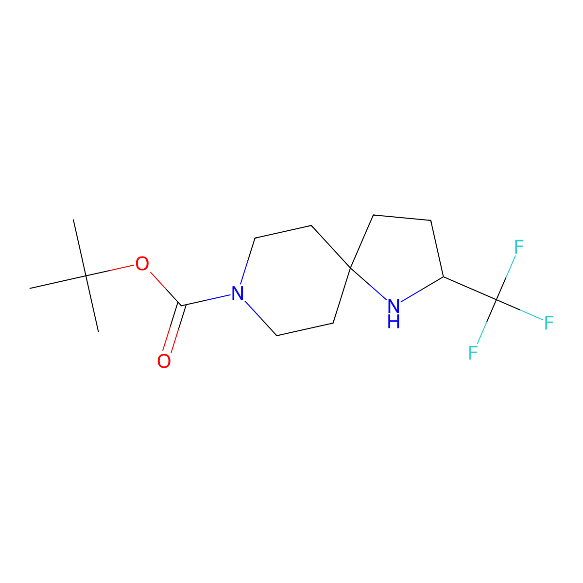 tert-Butyl 2-(trifluoromethyl)-1,8-diazaspiro[4.5]decane-8-carboxylate molecular structure, CAS 1251020-85-5