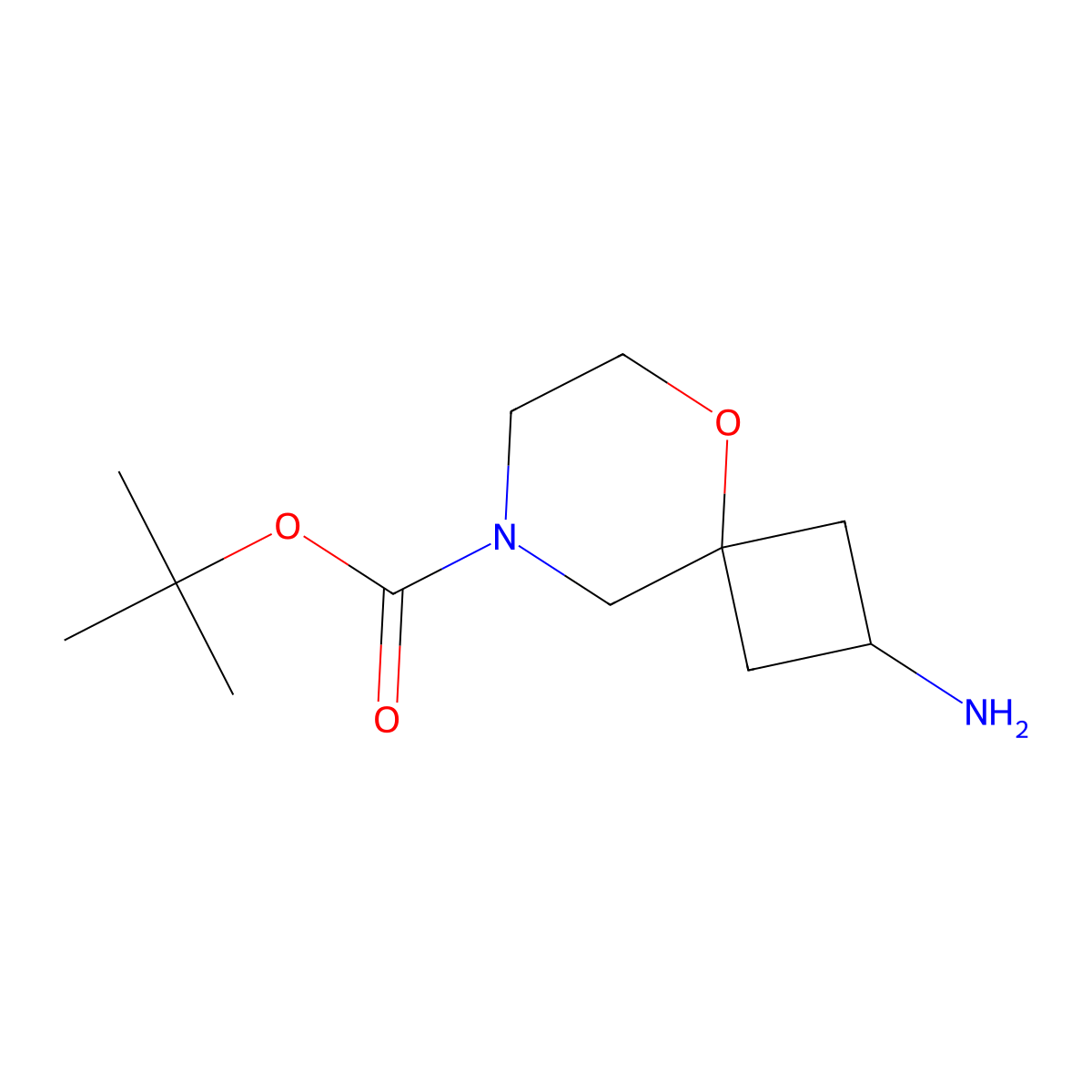 Tert-butyl 2-amino-5-oxa-8-azaspiro[3.5]nonane-8-carboxylate molecular structure, CAS 1251020-91-3