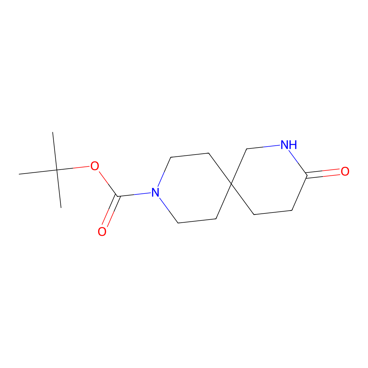 Tert-butyl 3-oxo-2,9-diazaspiro(5.5)undecane-9-carboxylate molecular structure, CAS 1251021-18-7