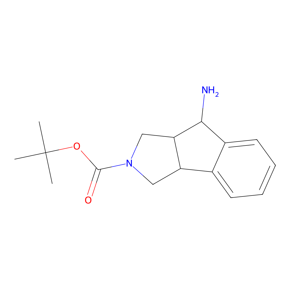 tert-butyl (3aR,8S,8aR)-8-amino-3,3a,8,8a-tetrahydroindeno[1,2-c]pyrrole-2(1H)-carboxylate molecular structure, CAS 1251021-96-1