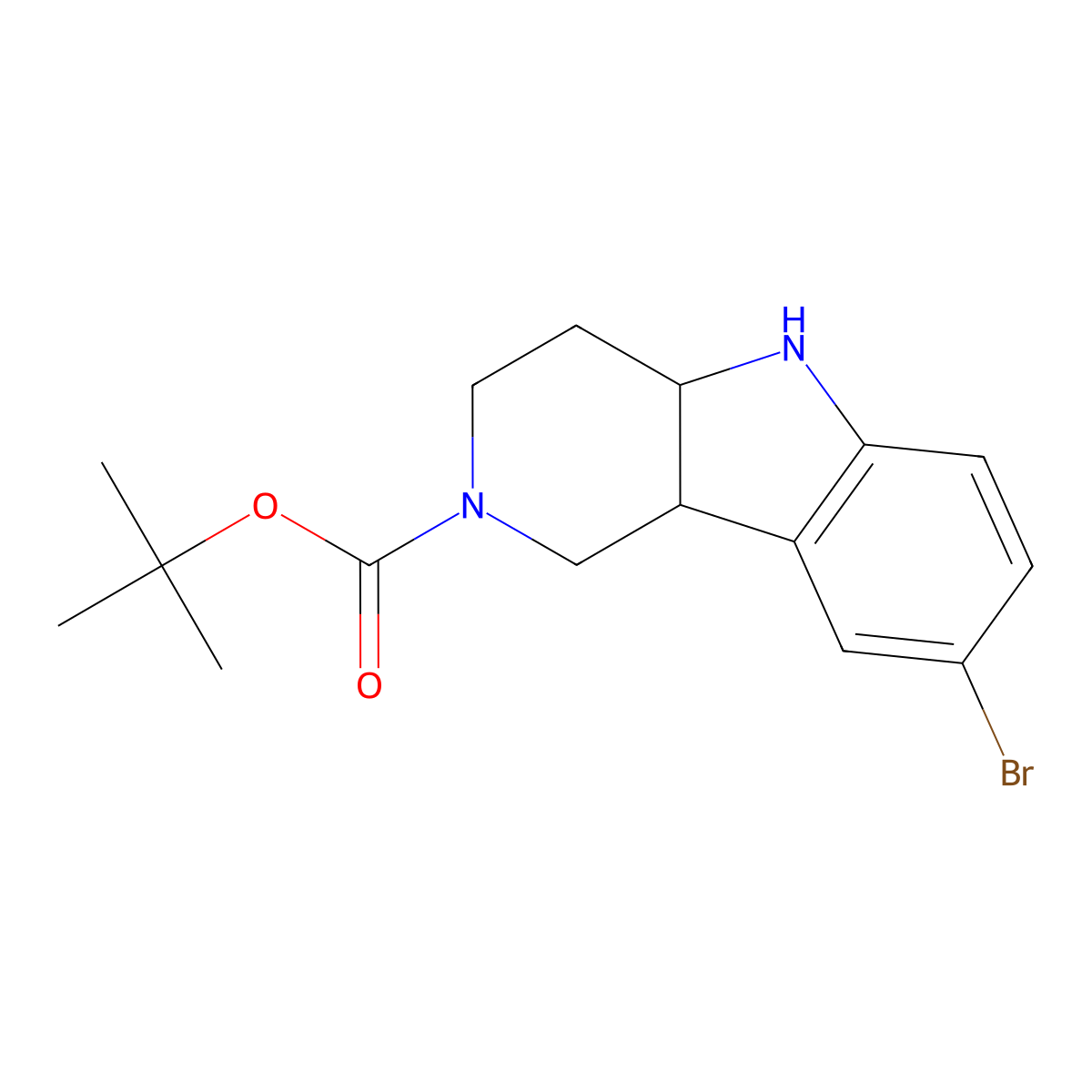 Cis-Tert-Butyl 8-Bromo-3,4,4A,5-Tetrahydro-1H-Pyrido[4,3-B]Indole-2(9Bh)-Carboxylate molecular structure, CAS 1251021-97-2