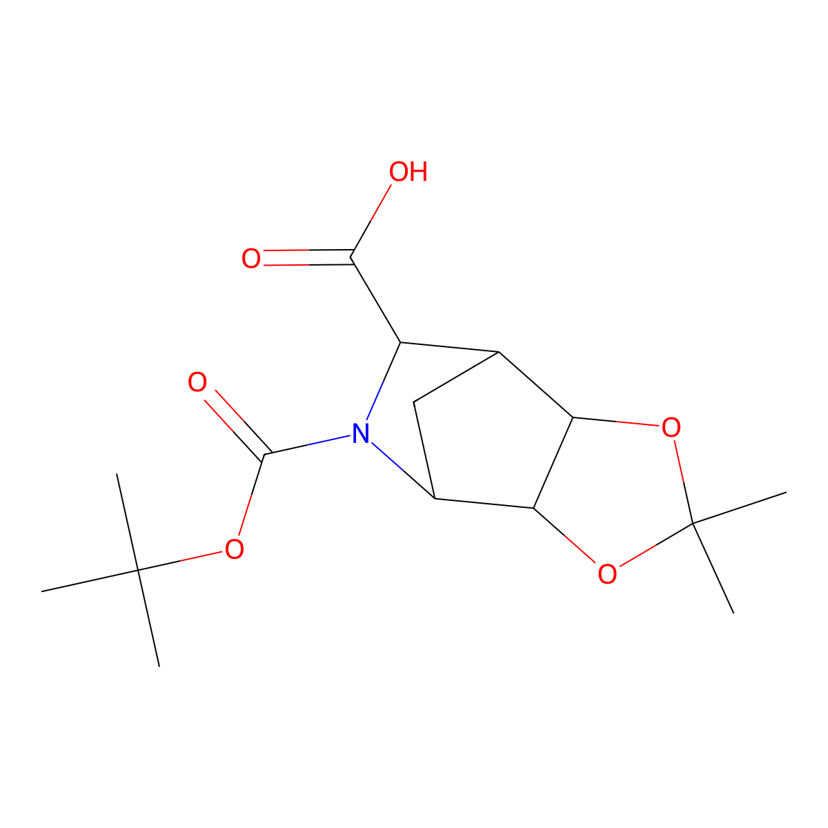Racemic-(3aR,4S,6S,7S,7aS)-5-(tert-butoxycarbonyl)-2,2-dimethylhexahydro-4,7-methano[1,3]dioxolo[4,5-c]pyridine-6-carboxylic acid molecular structure, CAS 1251022-31-7