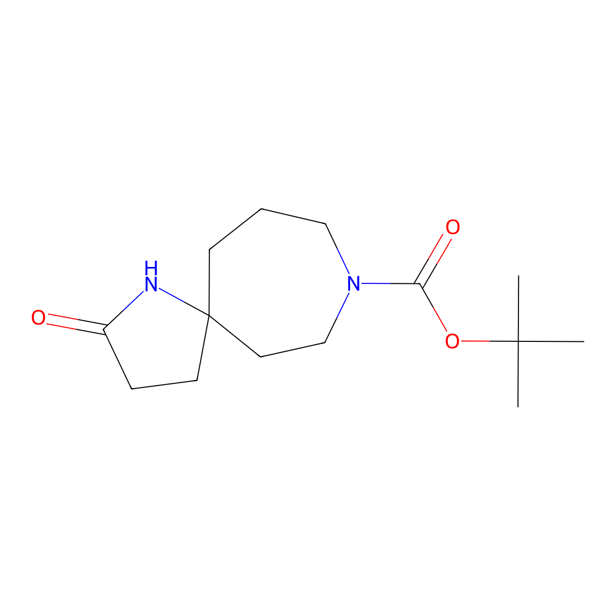 Tert-butyl 2-oxo-1,8-diazaspiro[4.6]undecane-8-carboxylate molecular structure, CAS 1251022-71-5