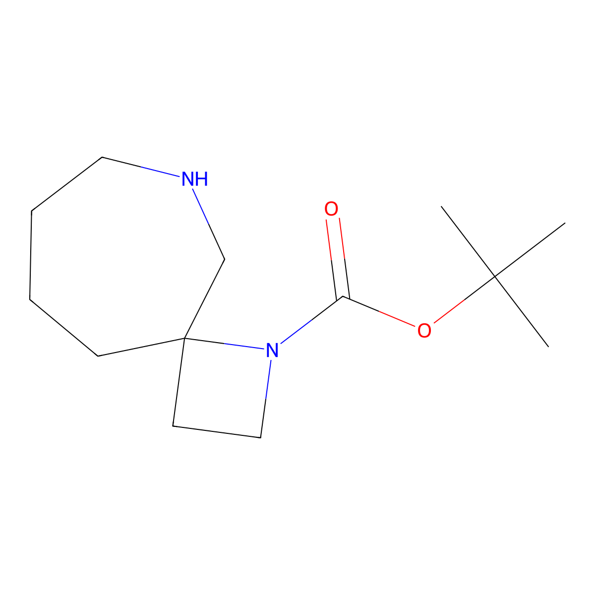 Tert-butyl 1,6-diazaspiro[3.6]decane-1-carboxylate molecular structure, CAS 1251022-84-0