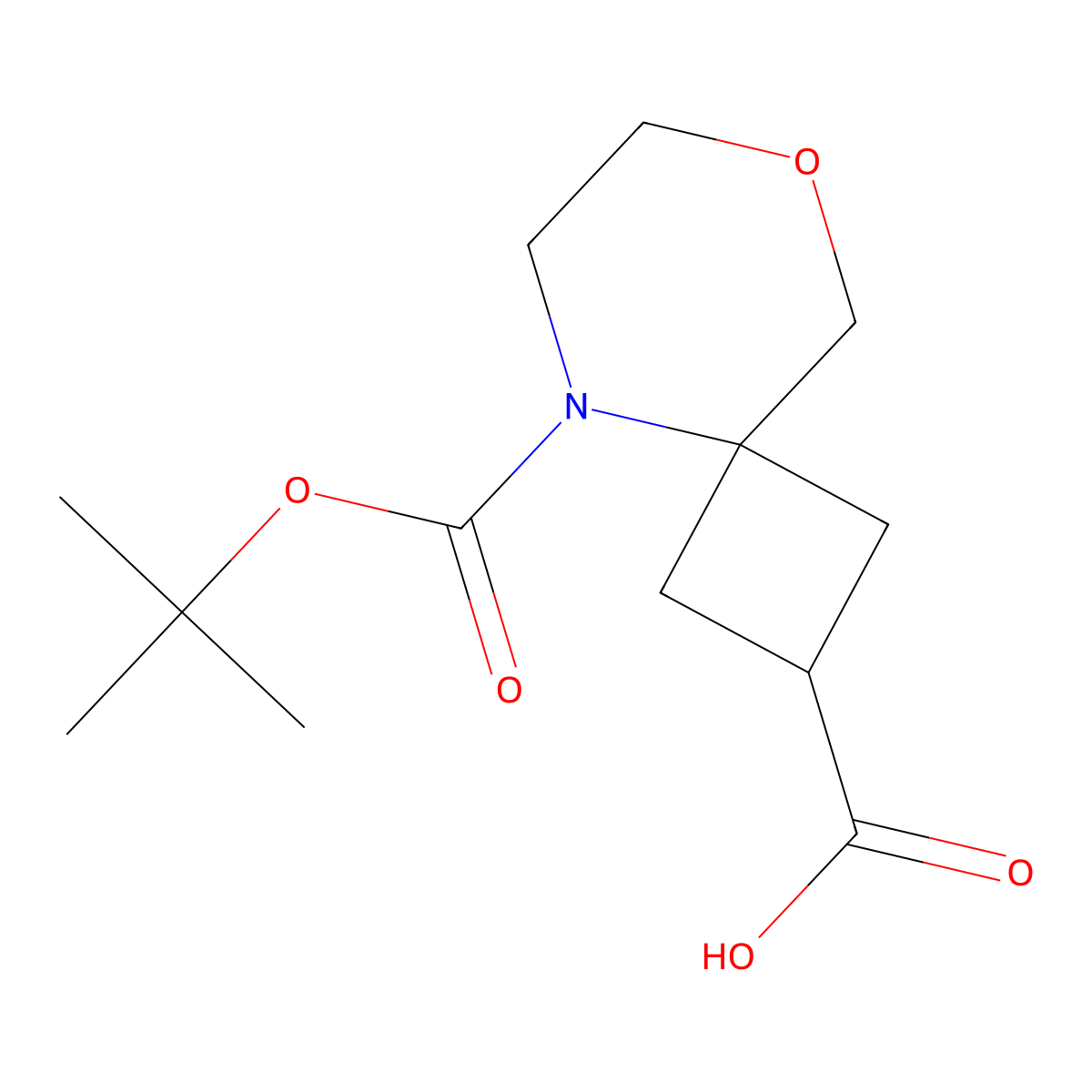5-(tert-Butoxycarbonyl)-8-oxa-5-azaspiro[3.5]nonane-2-carboxylic acid molecular structure, CAS 1251022-92-0