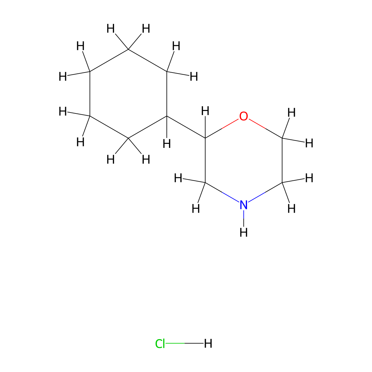 2-Cyclohexyl-morpholine hydrochloride molecular structure, CAS 1251023-47-8