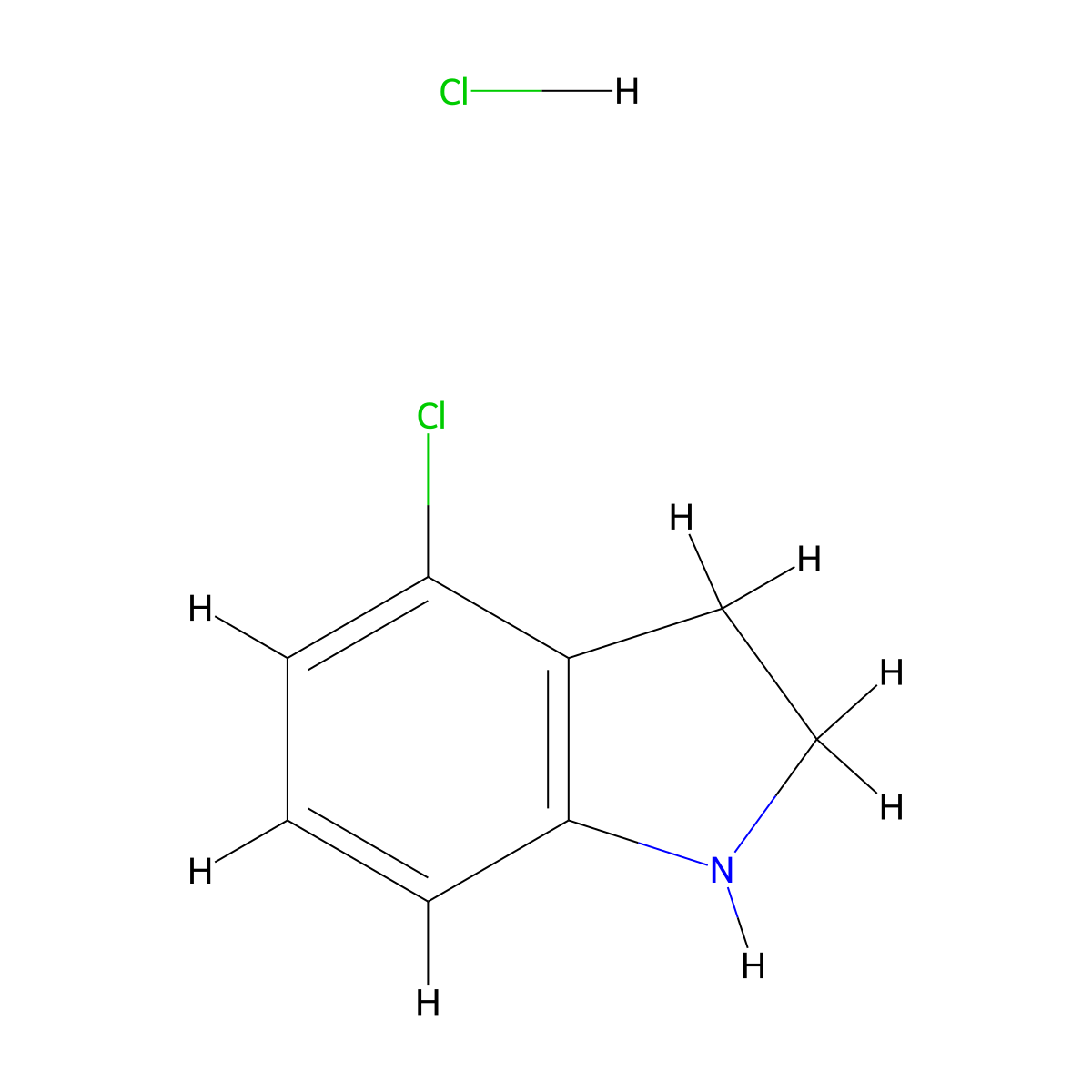 4-Chloro-2,3-dihydro-1H-indole hydrochloride molecular structure, CAS 1251023-48-9
