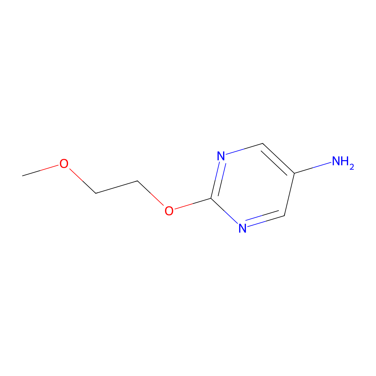 2-(2-Methoxyethoxy)pyrimidin-5-amine molecular structure, CAS 1251024-07-3