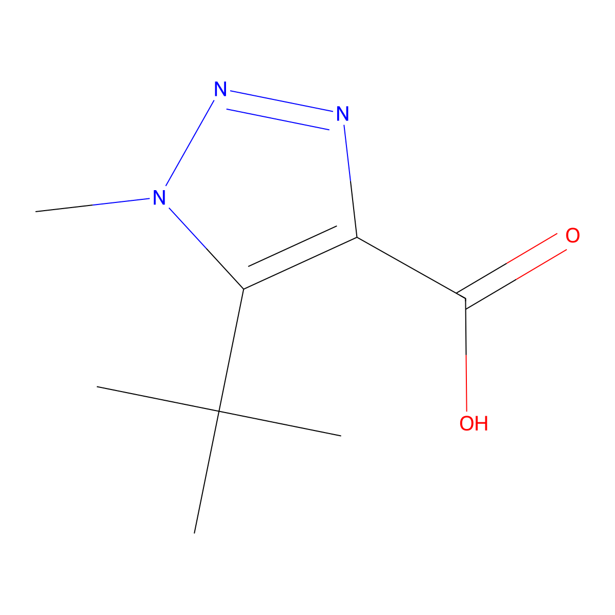 5-tert-butyl-1-methyl-1H-1,2,3-triazole-4-carboxylic acid molecular structure, CAS 1251024-61-9