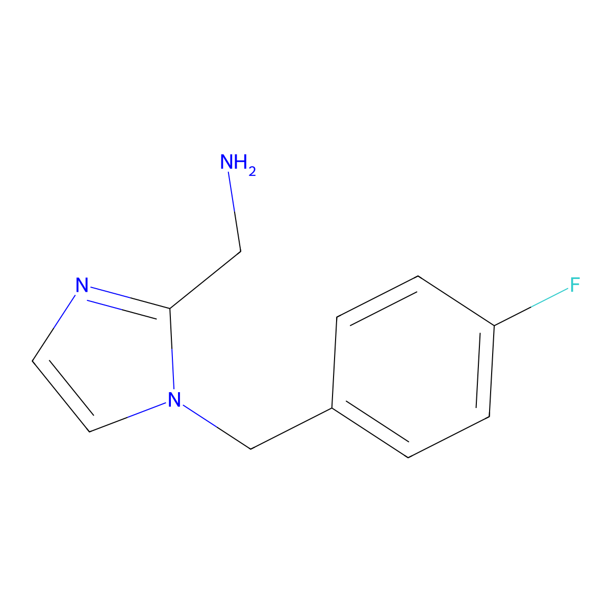 (1-(4-fluorobenzyl)-1H-imidazol-2-yl)methanamine molecular structure, CAS 1251024-94-8