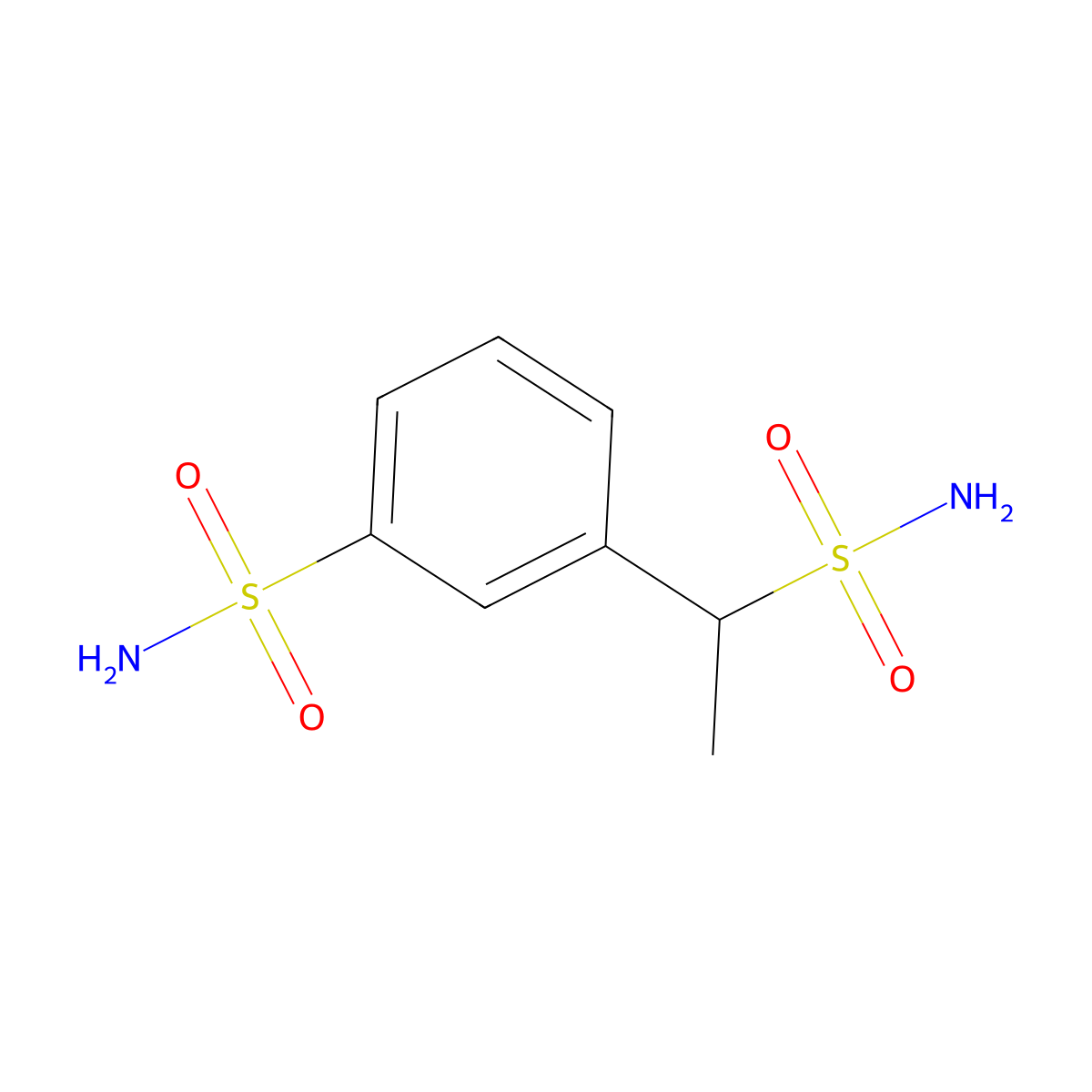 3-(1-Sulfamoylethyl)benzenesulfonamide molecular structure, CAS 1251025-08-7