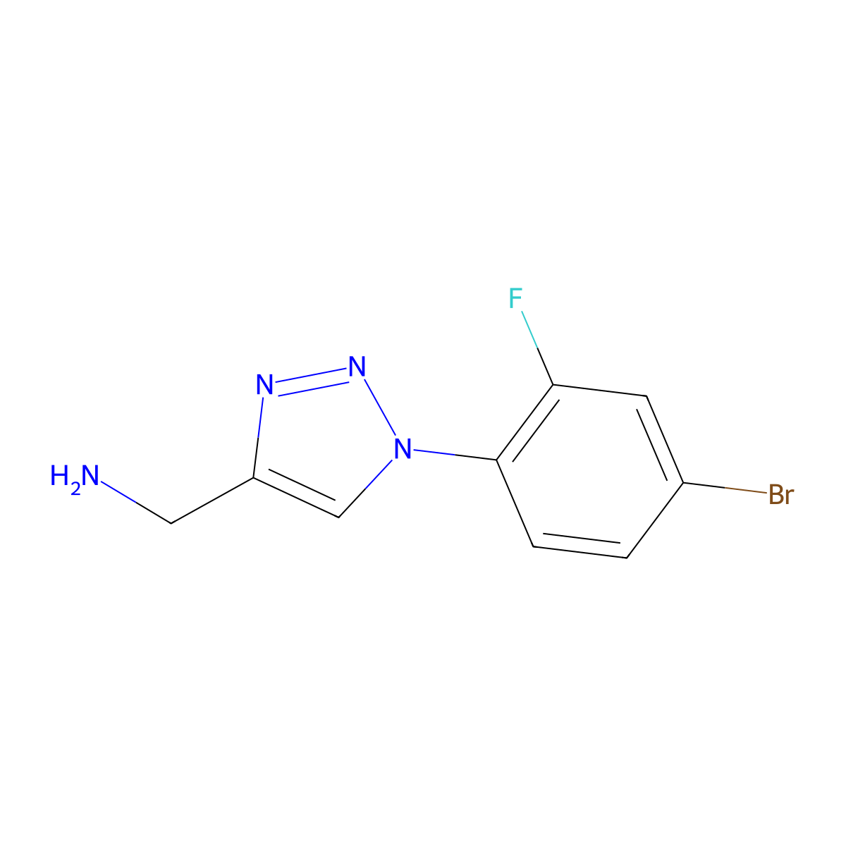 [1-(4-bromo-2-fluorophenyl)-1H-1,2,3-triazol-4-yl]methanamine molecular structure, CAS 1251025-45-2