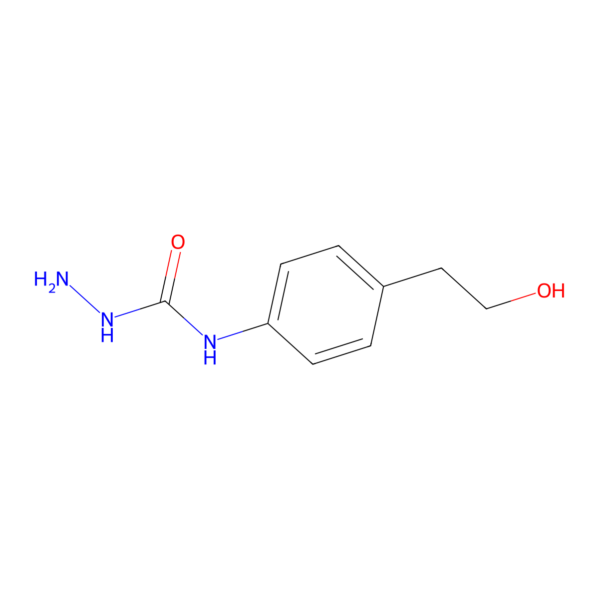 3-Amino-1-[4-(2-hydroxyethyl)phenyl]urea molecular structure, CAS 1251026-72-8