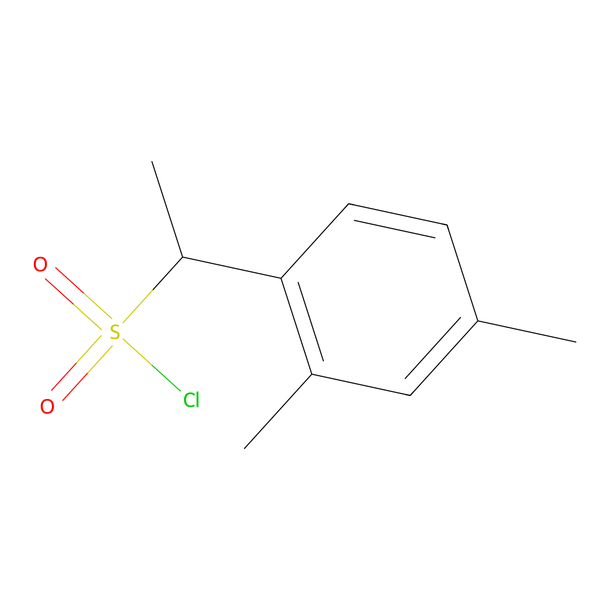 1-(2,4-Dimethylphenyl)ethane-1-sulfonyl chloride molecular structure, CAS 1251027-25-4