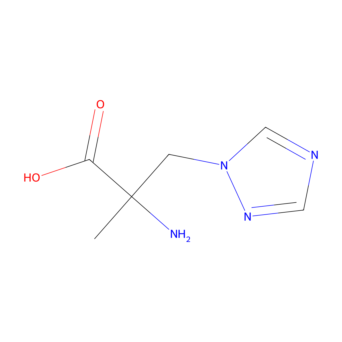 2-amino-2-methyl-3-(1H-1,2,4-triazol-1-yl)propanoic acid molecular structure, CAS 1251027-68-5