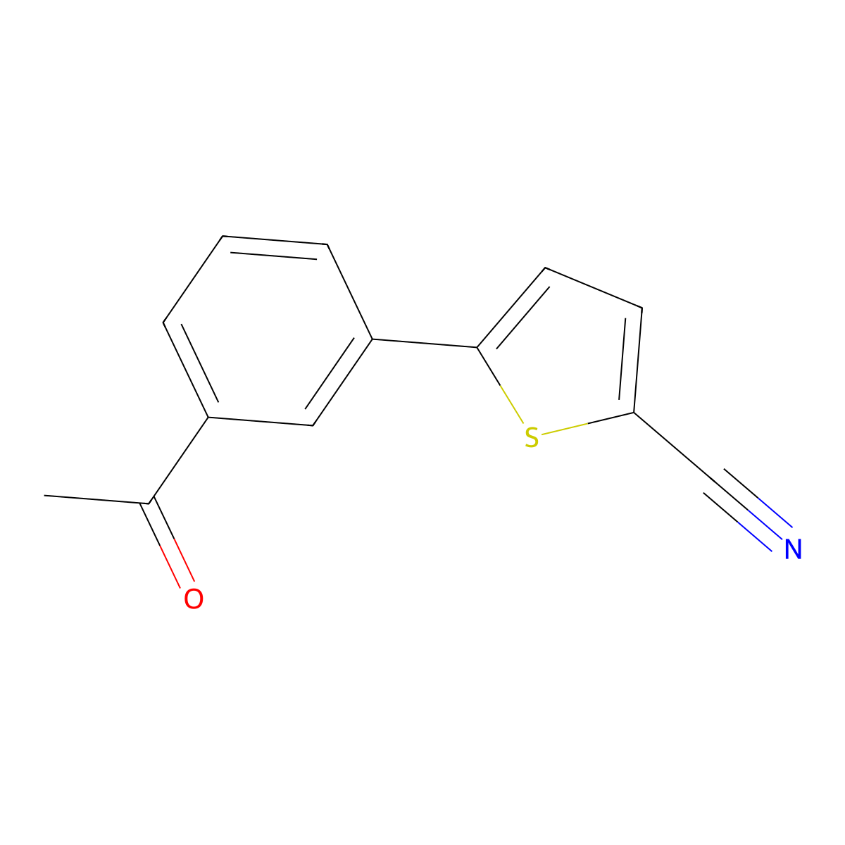 5-(3-Acetylphenyl)thiophene-2-carbonitrile molecular structure, CAS 1251028-11-1
