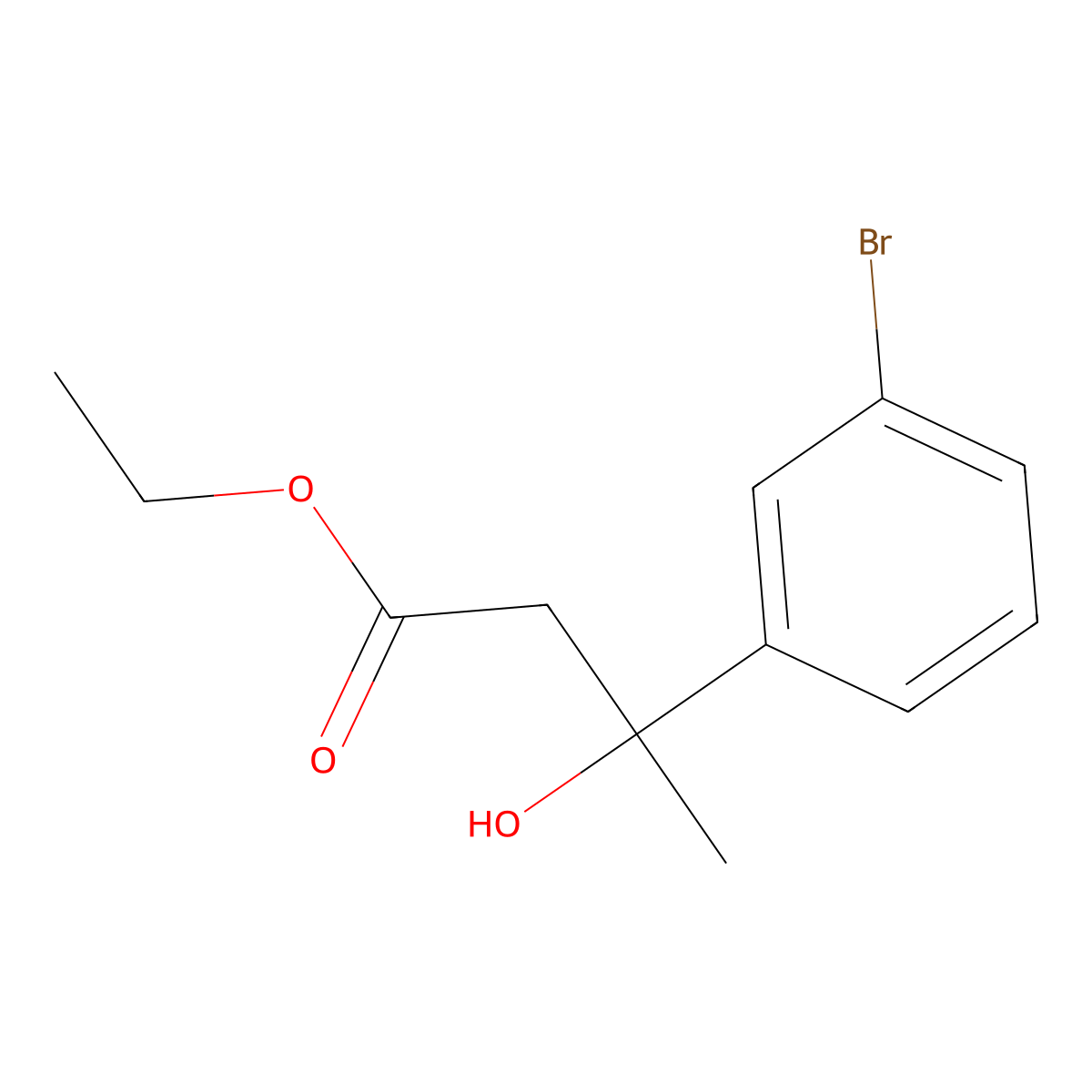 Ethyl 3-(3-bromophenyl)-3-hydroxybutanoate molecular structure, CAS 1251029-68-1