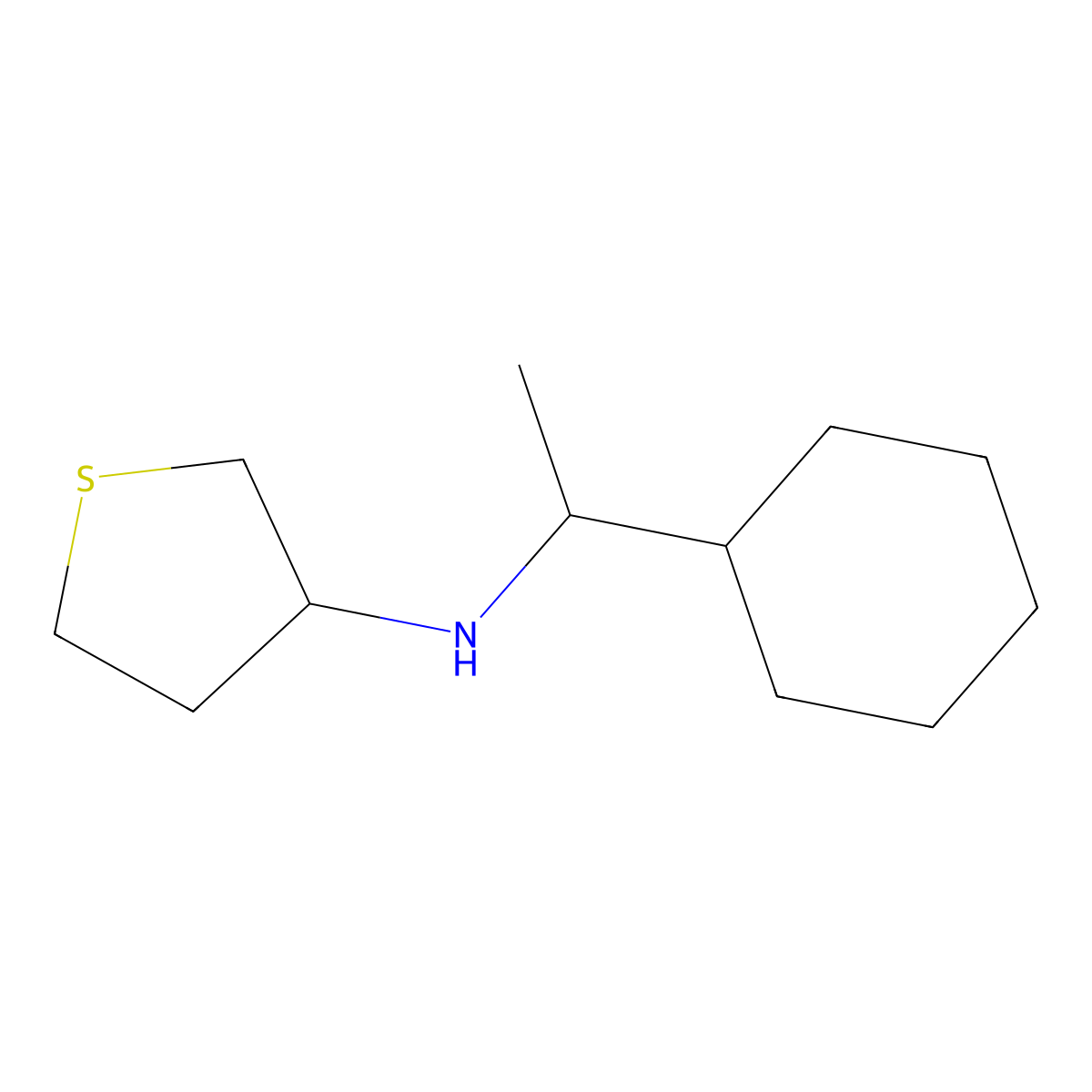 N-(1-cyclohexylethyl)thiolan-3-amine molecular structure, CAS 1251029-74-9