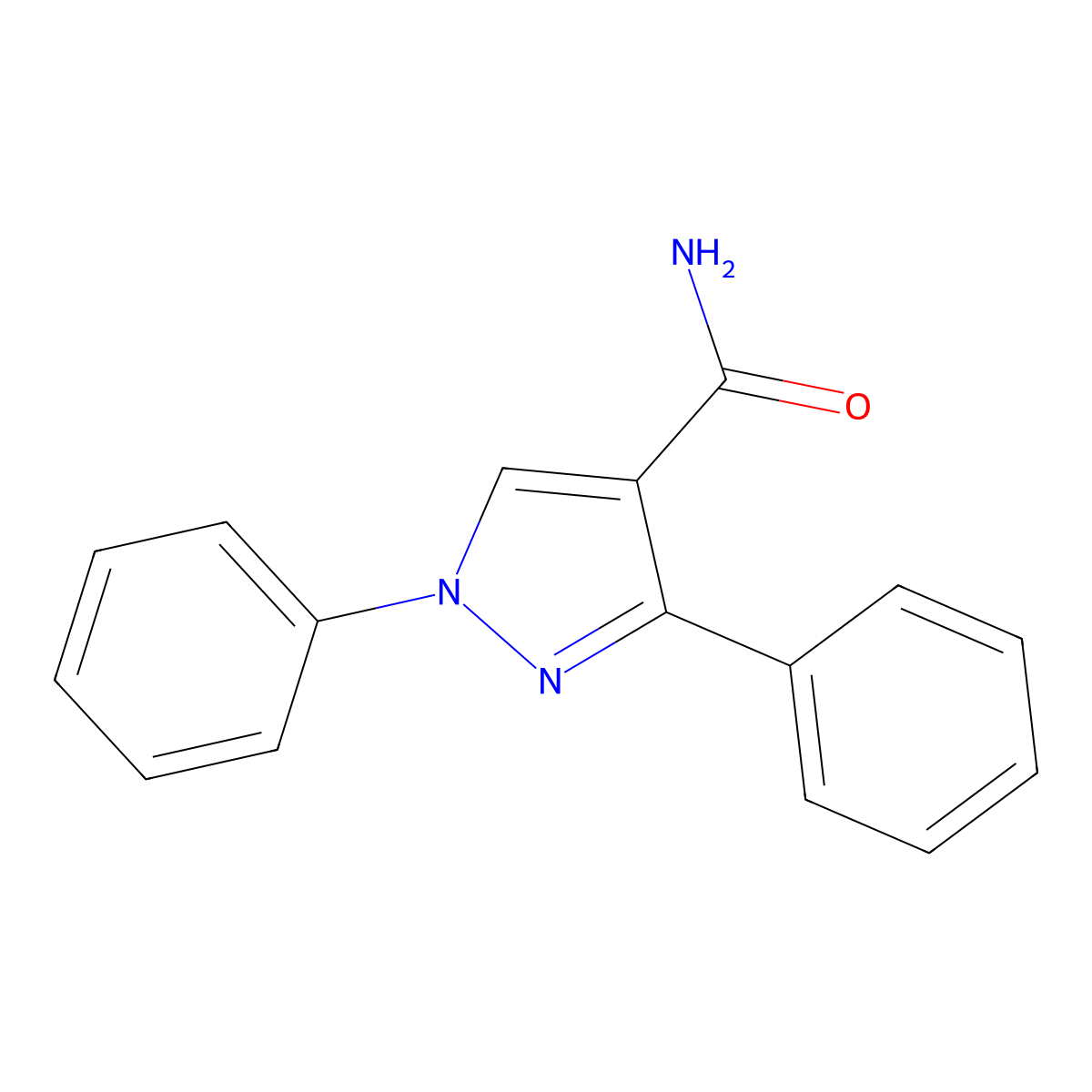 1H-Pyrazole-4-carboxamide, 1,3-diphenyl- molecular structure, CAS 125103-40-4