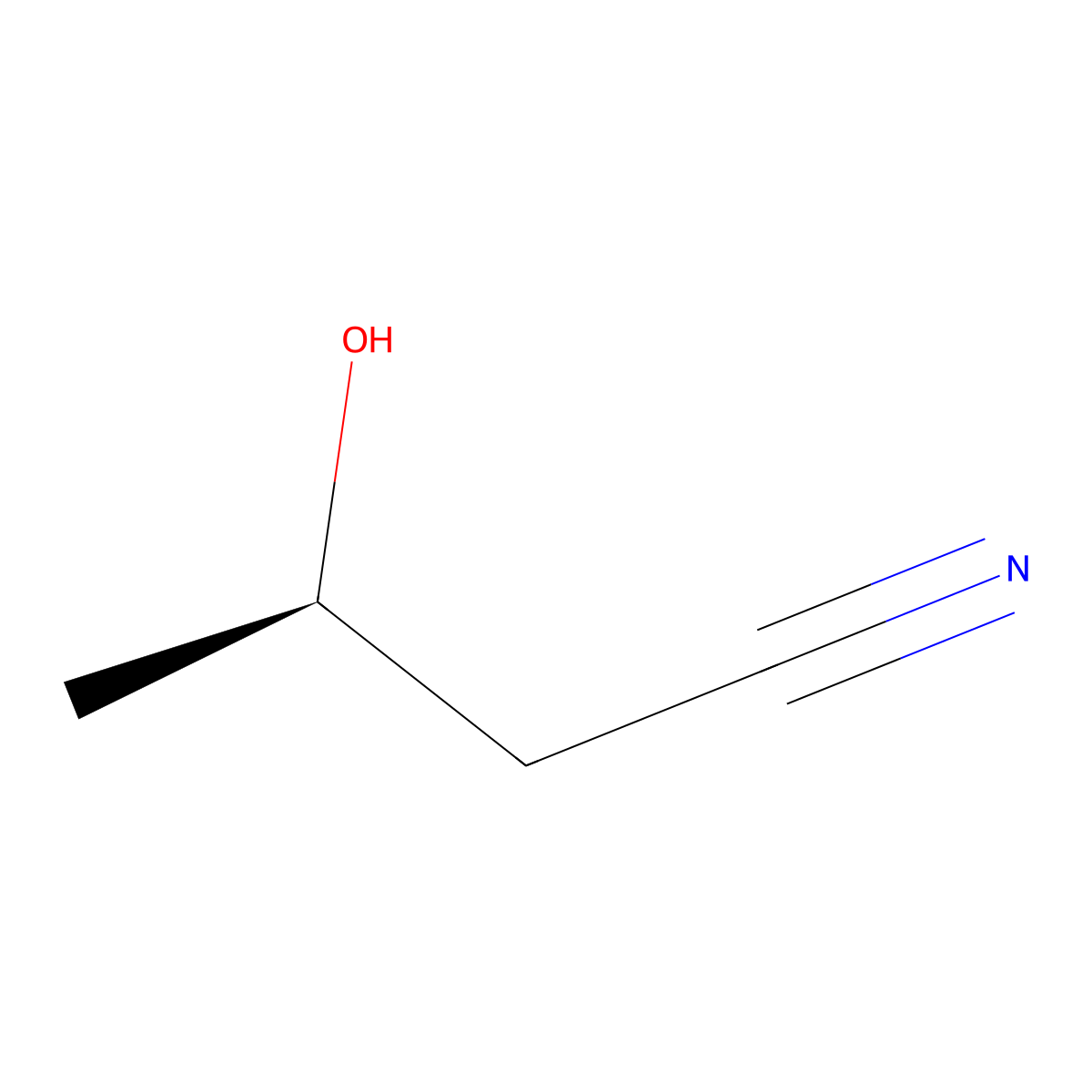 (3R)-3-hydroxybutanenitrile molecular structure, CAS 125103-95-9