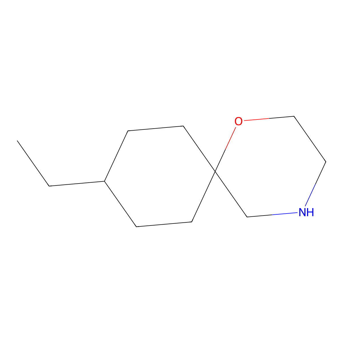 9-Ethyl-1-oxa-4-azaspiro[5.5]undecane molecular structure, CAS 1251031-12-5