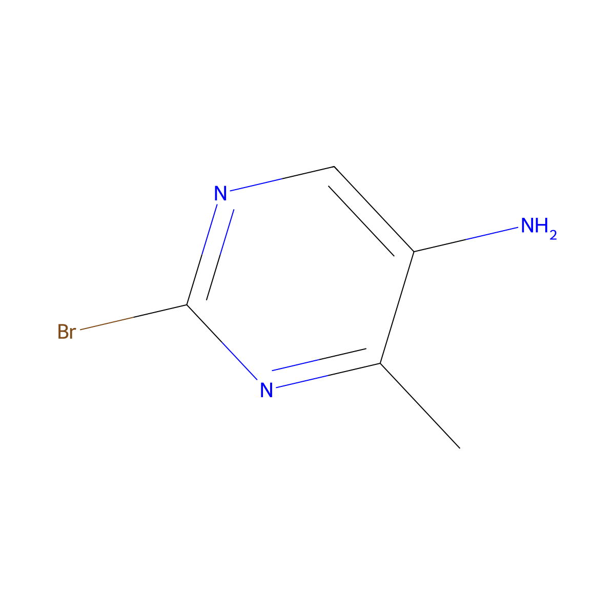 2-Bromo-4-methylpyrimidin-5-amine molecular structure, CAS 1251032-89-9
