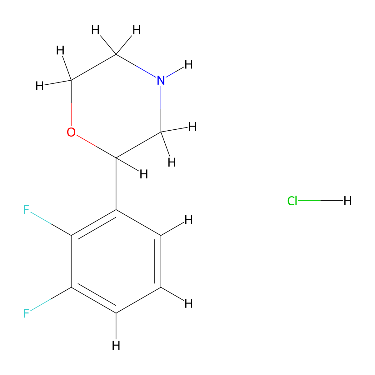 2-(2,3-Difluorophenyl)morpholine hydrochloride molecular structure, CAS 1251033-02-9
