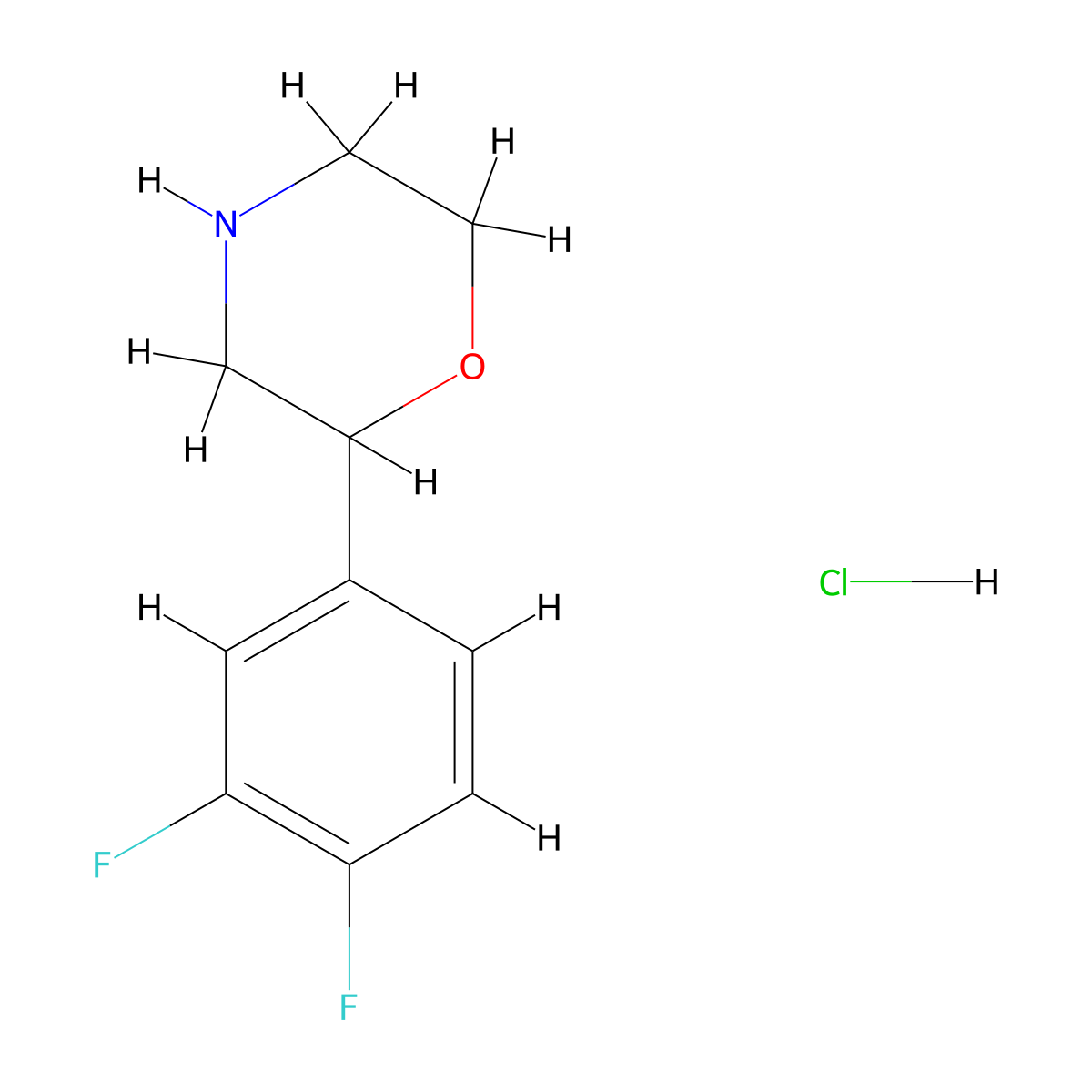 2-(3,4-Difluorophenyl)morpholine hydrochloride molecular structure, CAS 1251033-05-2