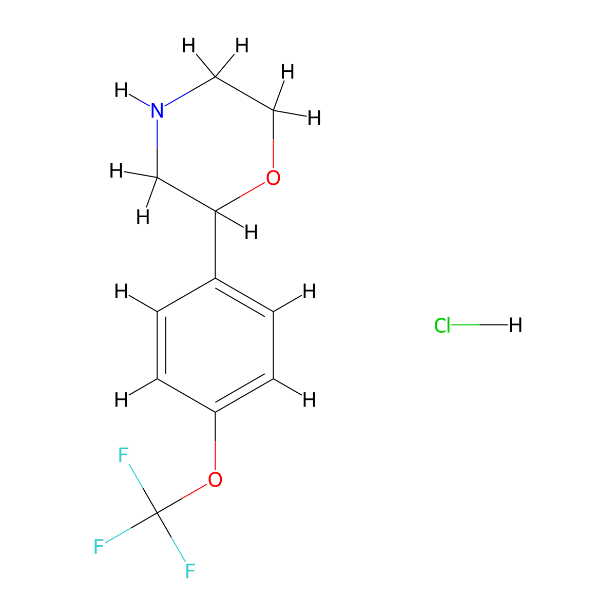 2-[4-(Trifluoromethoxy)phenyl]morpholine hydrochloride molecular structure, CAS 1251033-09-6