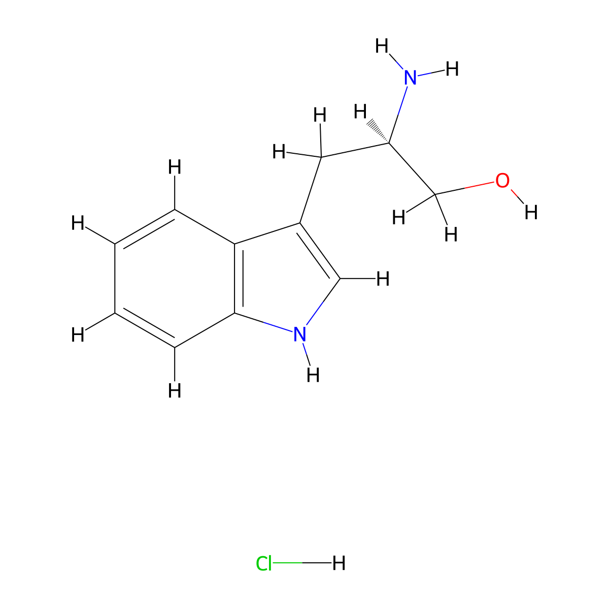 (R)-2-Amino-3-(1H-indol-3-yl)propan-1-ol hydrochloride molecular structure, CAS 1251033-63-2