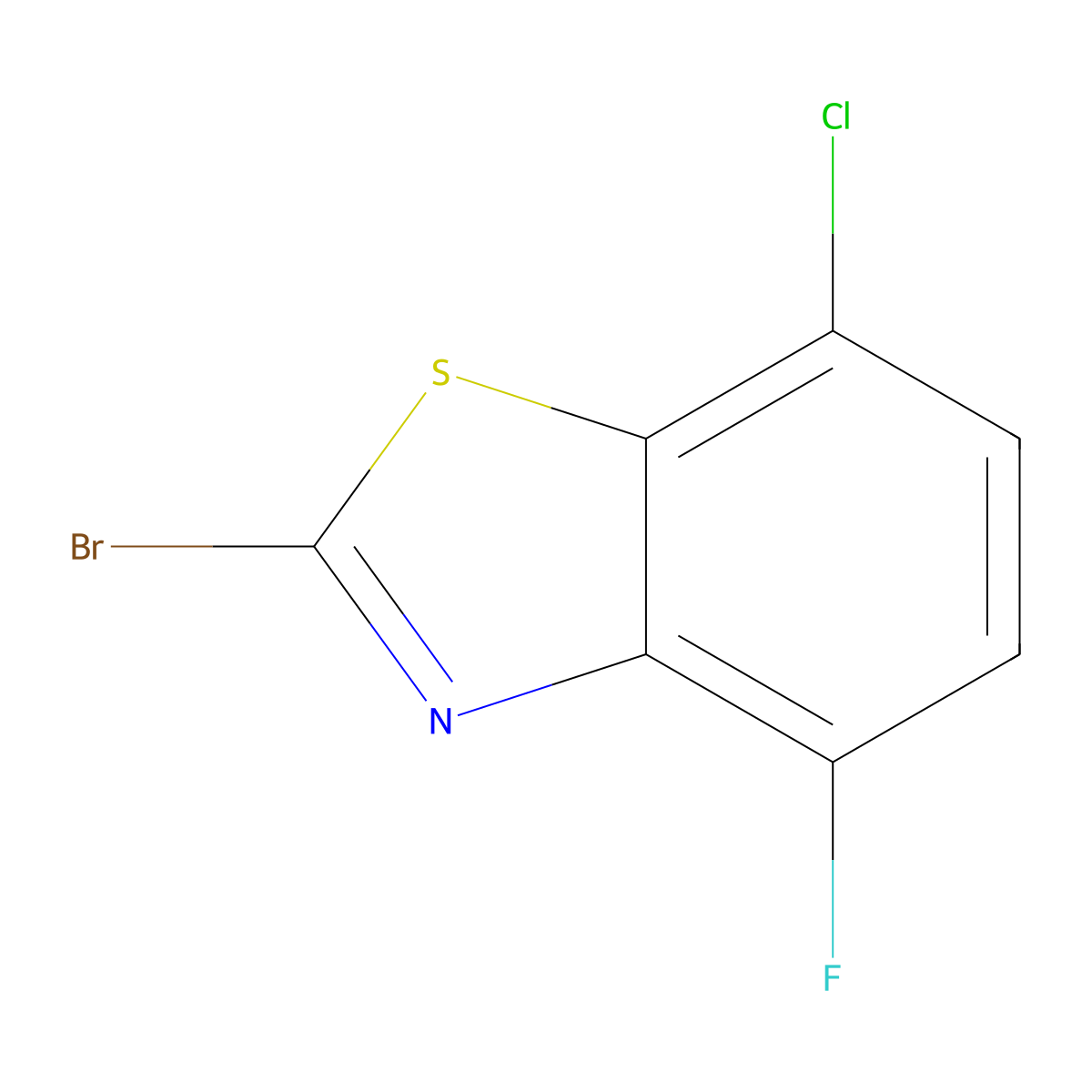 2-Bromo-7-chloro-4-fluorobenzo[d]thiazole molecular structure, CAS 1251033-79-0